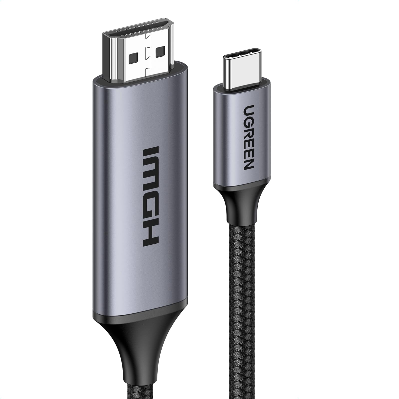 UGREEN Câble USB C vers HDMI 8K 60Hz Câble Thunderbolt 4 3 HDMI 2.0 2M | 4K 240Hz 48Gbps Compatible avec iPhone 18 Pro Max MacBook M4 M3 iPad Air iPhone 17 Pro Max Air 16 Plus Pro Max Galaxy S25 S24