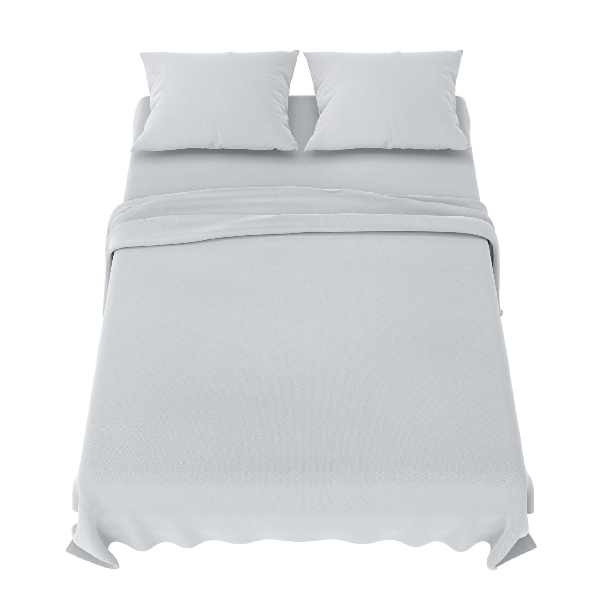 Dreamzie - Parure de Lit 160x200 cm - Gris Clair - Microfibre Douce | Linge de Lit 4 Pièces · Drap Housse 160x200 · Drap Plat 2 Personnes 240x280 · 2 Taies Oreiller 65x65 · OEKO-TEX · Respirante