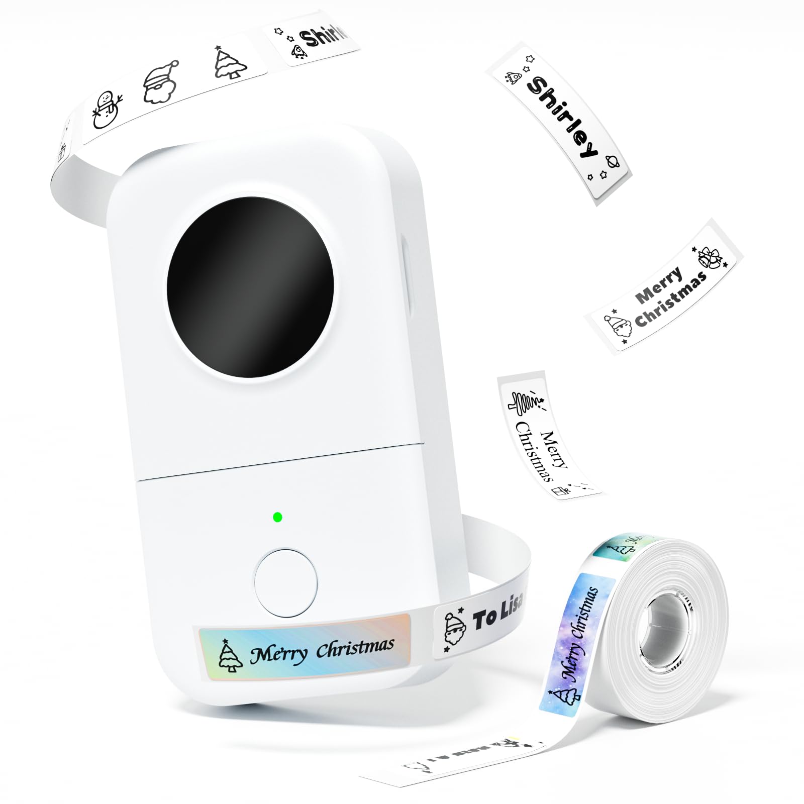 Phomemo D30 Mini Etiqueteuse Bluetooth - Portable Imprimantes d'étiquettes Thermique Compatible avec iOS Android, Etiqueteuse adhésive pour l'étiquetage de la Maison, du Bureau, du Cuisine - Blanc