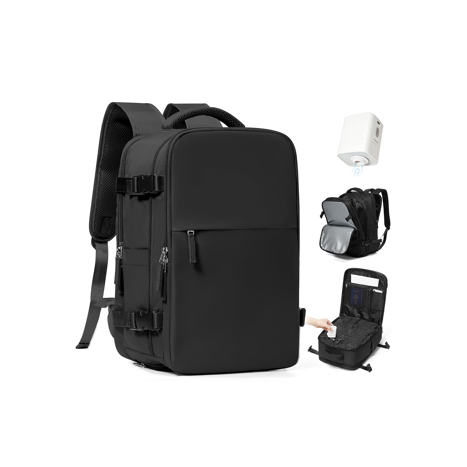 SZSYCN Sac à Dos Sous Vide de Voyage avec Pompe pour Ryanair 40x30x20 | Bagage Cabine Ryanair Sous Vide Bagage à Main 40x30x20 Compression Sac à Dos Loisir pour Ordinateur Portable de 16 Pouces