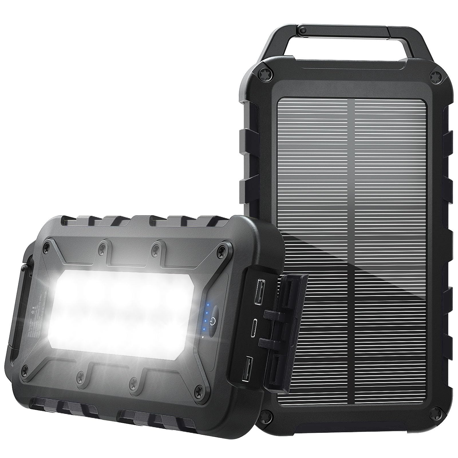 Batterie Externe Solaire 26800mAh, PD 22,5W, Portable Charge Rapide | 3 Ports, Imperméable, Compatible avec Smartphones Tablette Camping Extérieur, Noir