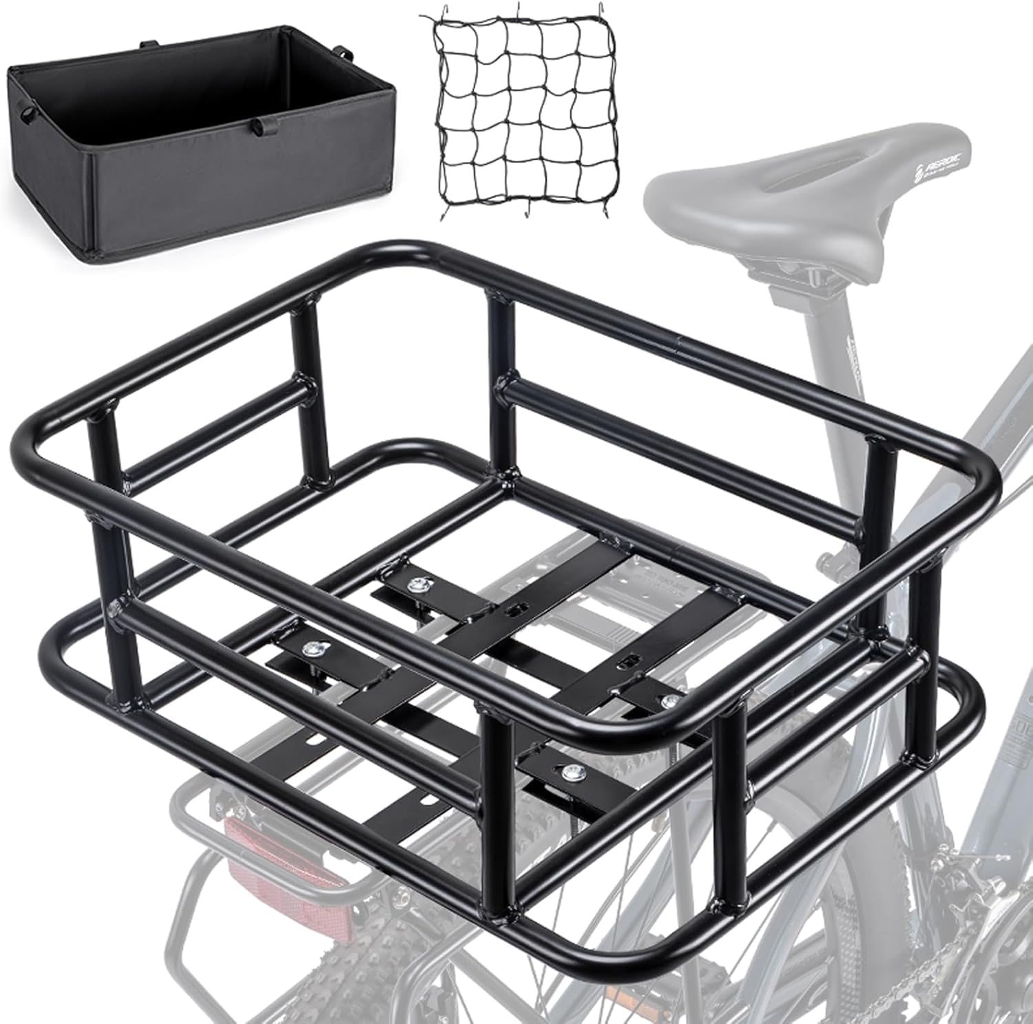 CXWXC Panier de vélo arrière avec Filet de Chargement et Une Doublure épaisse pour vélo, Sac de Doublure épaisse pour vélo, vélo électrique