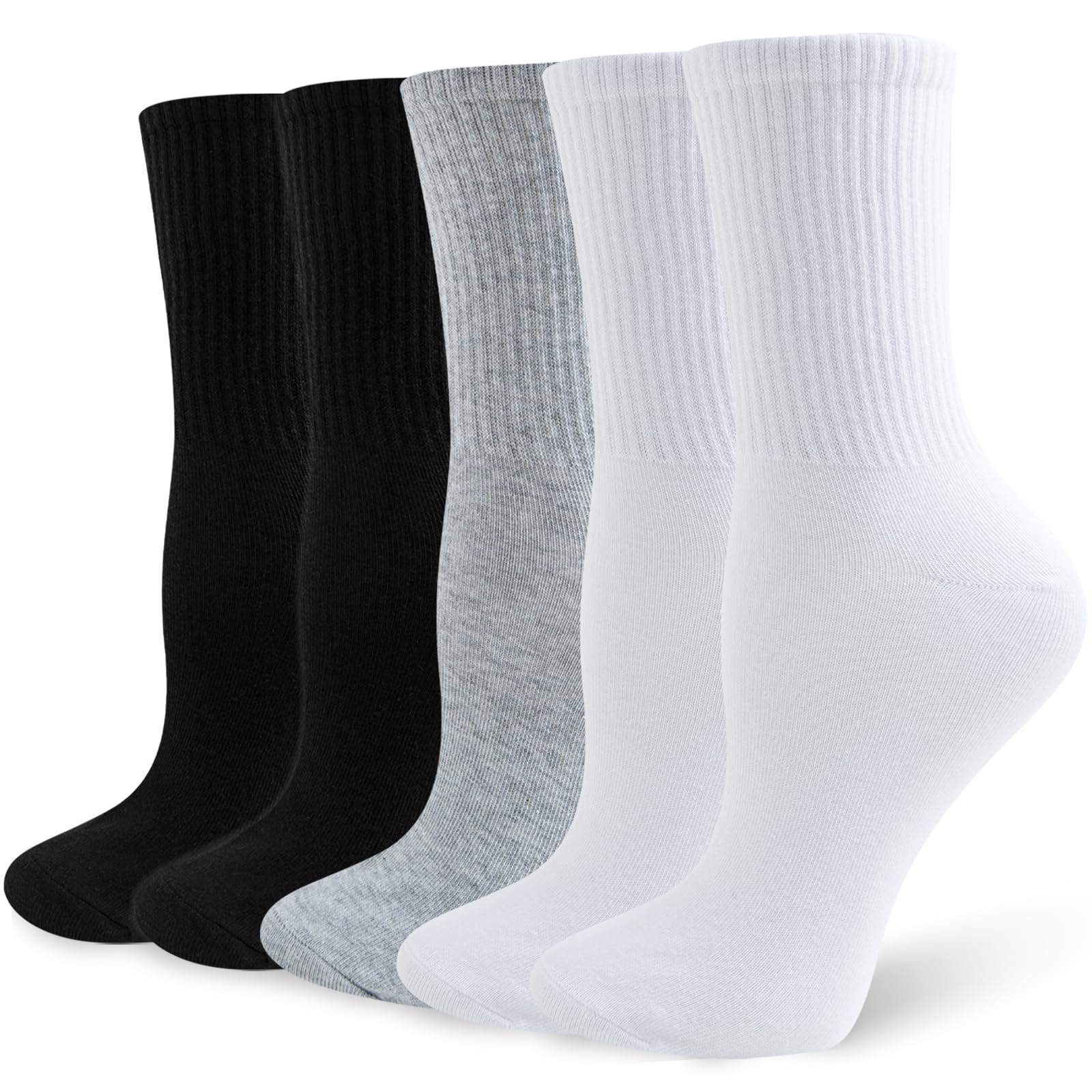 Wamicu Chaussettes Femme Coton 5 Paires Chaussettes Peigné de Respirantes | Douces Respirantes, Sport Tennis Running, Randonnée Marche
