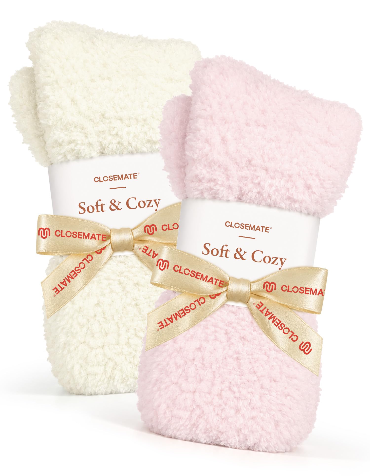 CLOSEMATE 2 Paires Chaussettes Chaudes Femme Douces et Épaisses | Douceur moelleuse, Chaleur enveloppante, Maintien agréable, Coffret cadeau avec ruban