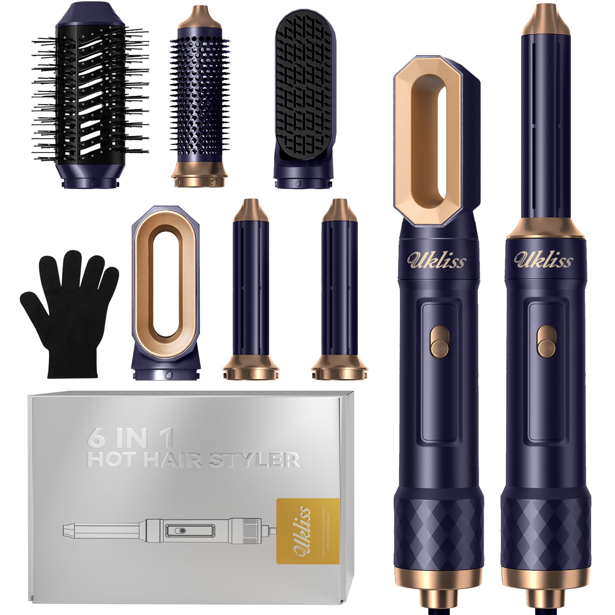 Airstyler 6 en 1 Brosse Soufflante Air Styler set Hair Styler Fer a Boucler Ensemble
