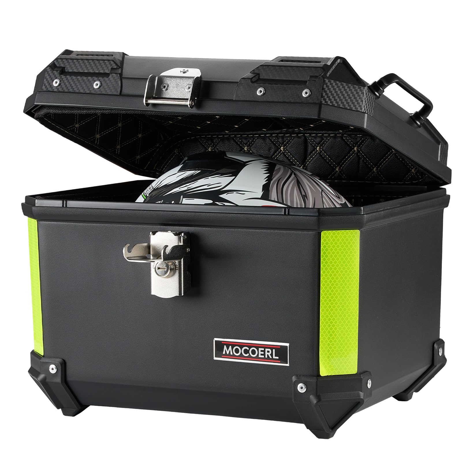 MOCOERL Top Case Moto 45L, ABS Coffres et Bagages Moto,Bagagerie pour Casques et Bagages Scooters,Support de Fixation Universel