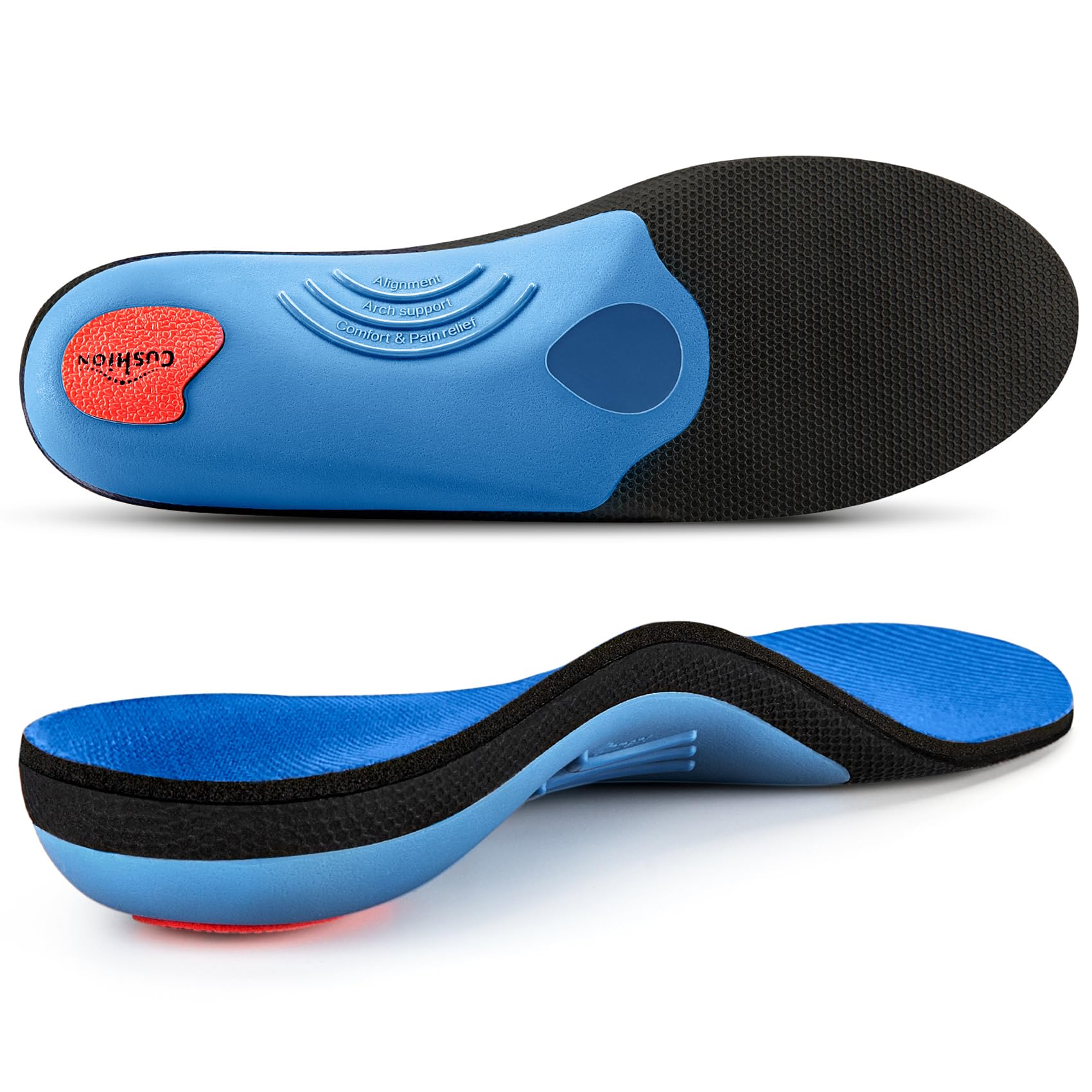 PCSsole Semelles Orthopédiques Nouvelle Génération - Support d'Arche Intensité Élevée 110kg+ pour Fasciite Plantaire, Pronation, Pieds Plats et Douleur au Talon | Maximales Amorti & Confort