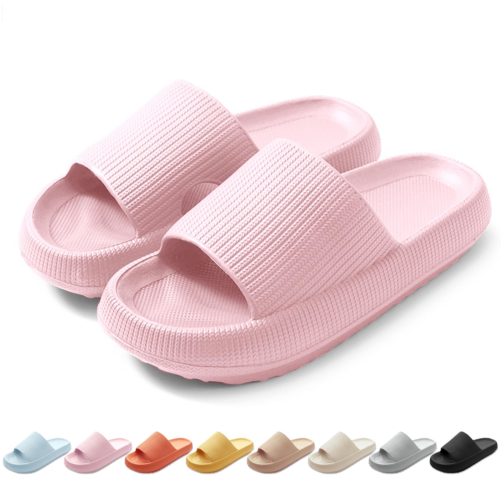 HEOAARG Chaussons pour Homme Femme Antidérapants Pantoufles de Douche Nuage Sliders à Séchage Rapide Soft Slippers Légèreté Tongs Sandales pour Intérieur Extérieur
