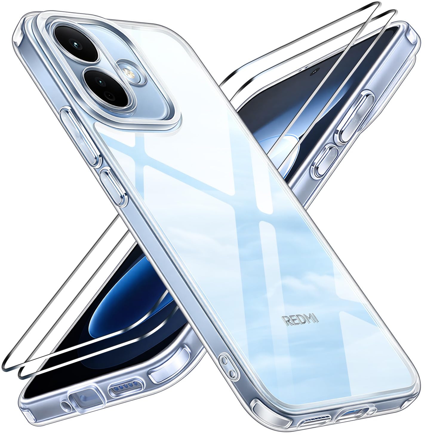 ivoler Coque pour Xiaomi Redmi Note 17 Pro 5G avec 2 Pièces Verre Trempé | Anti-Jaunissement [Protection Militaire] Transparente Étui de Protection Antichoc Mince Bumper Housse