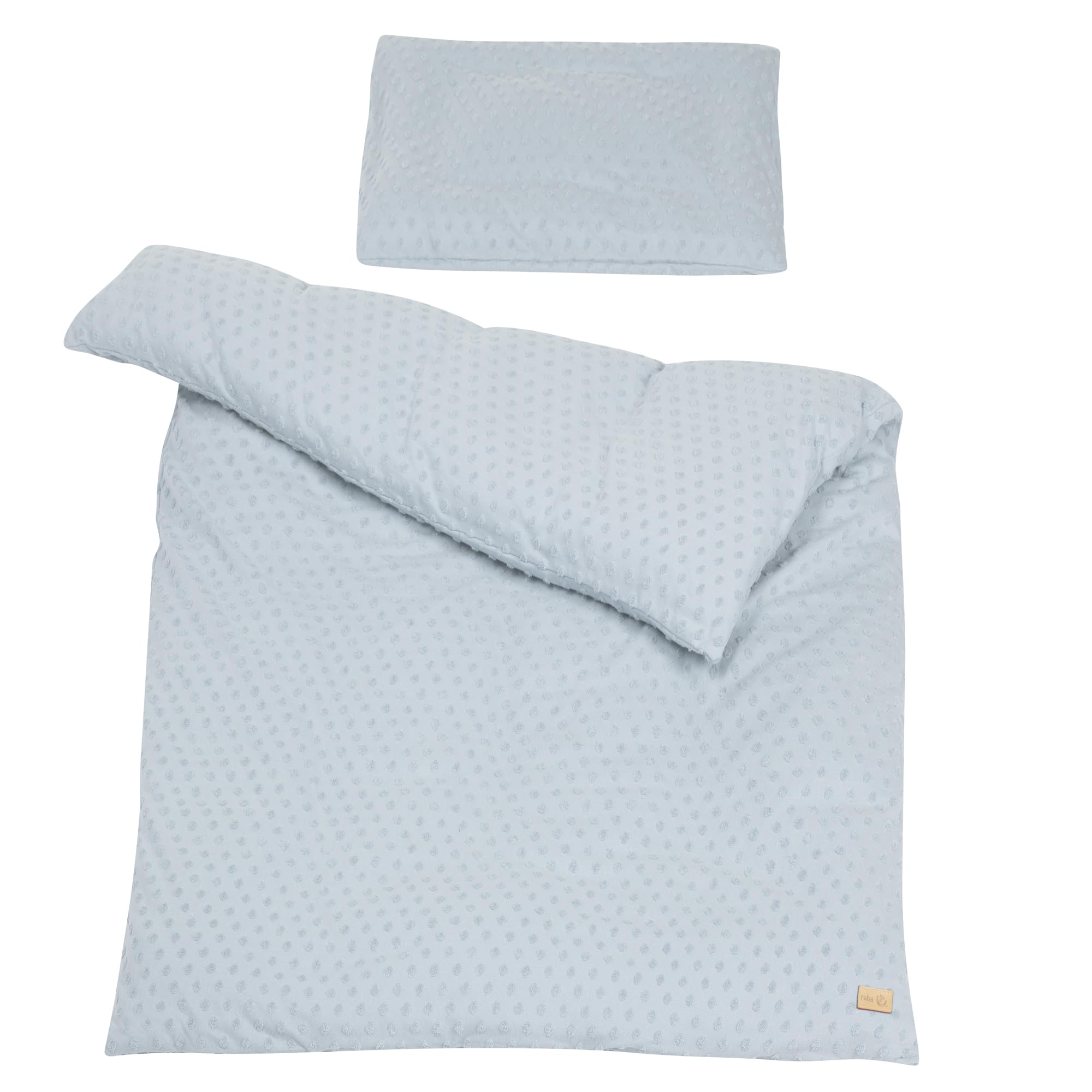 roba Parure de Lit Bébé Bio Lil Planet - 2 Pièces - Housse de Couette 100 x 135 cm + Taie d'Oreiller 40 x 60 cm - Coton Bio Certifié OEKO-TEX® et GOTS - Bleu Ciel
