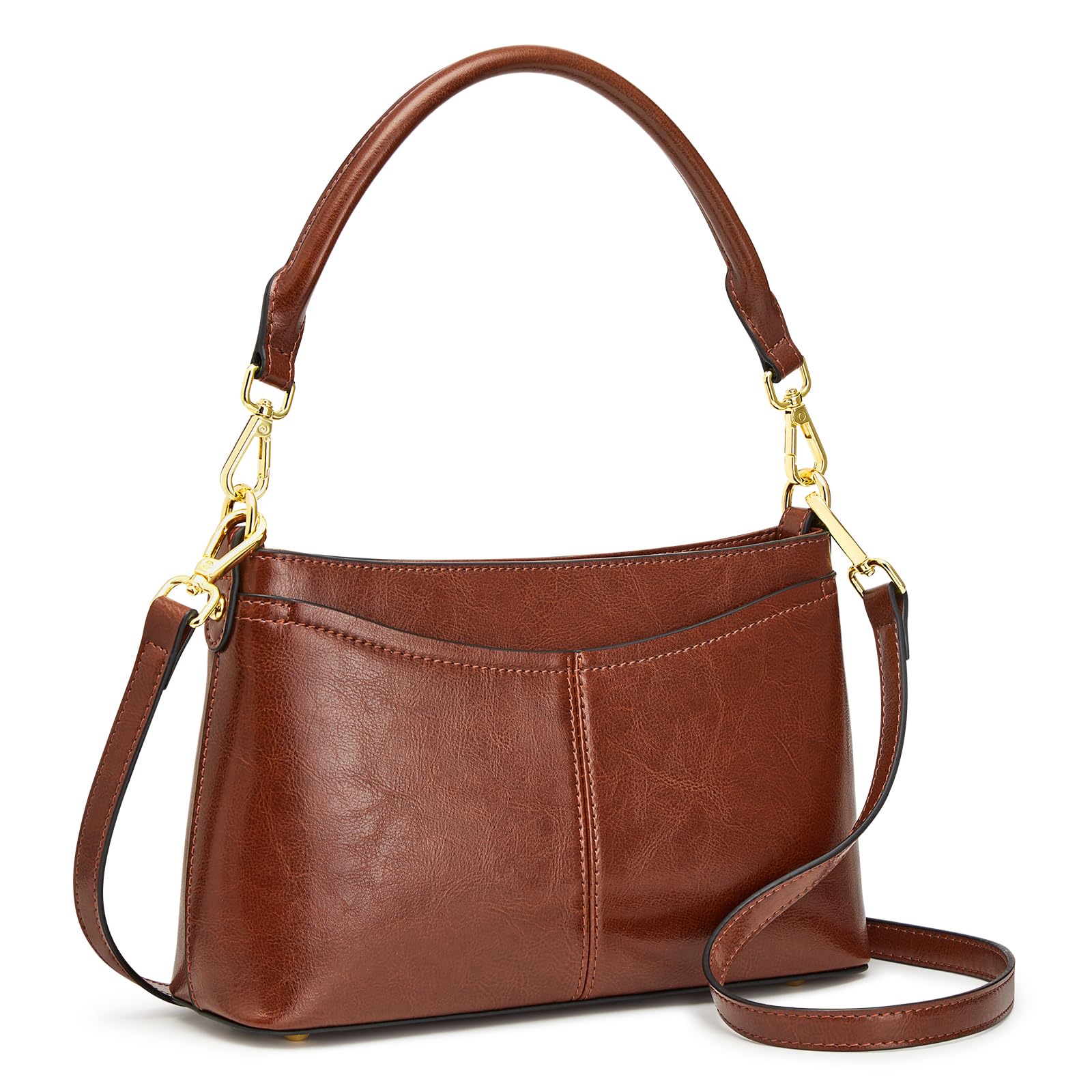 Kattee Sac à bandoulière en cuir pour femme, petit sac à main | Petit sac à main, 2 bretelles amovibles, 6 emplacements pour cartes, matériel doré. Idéal pour les sorties décontractées