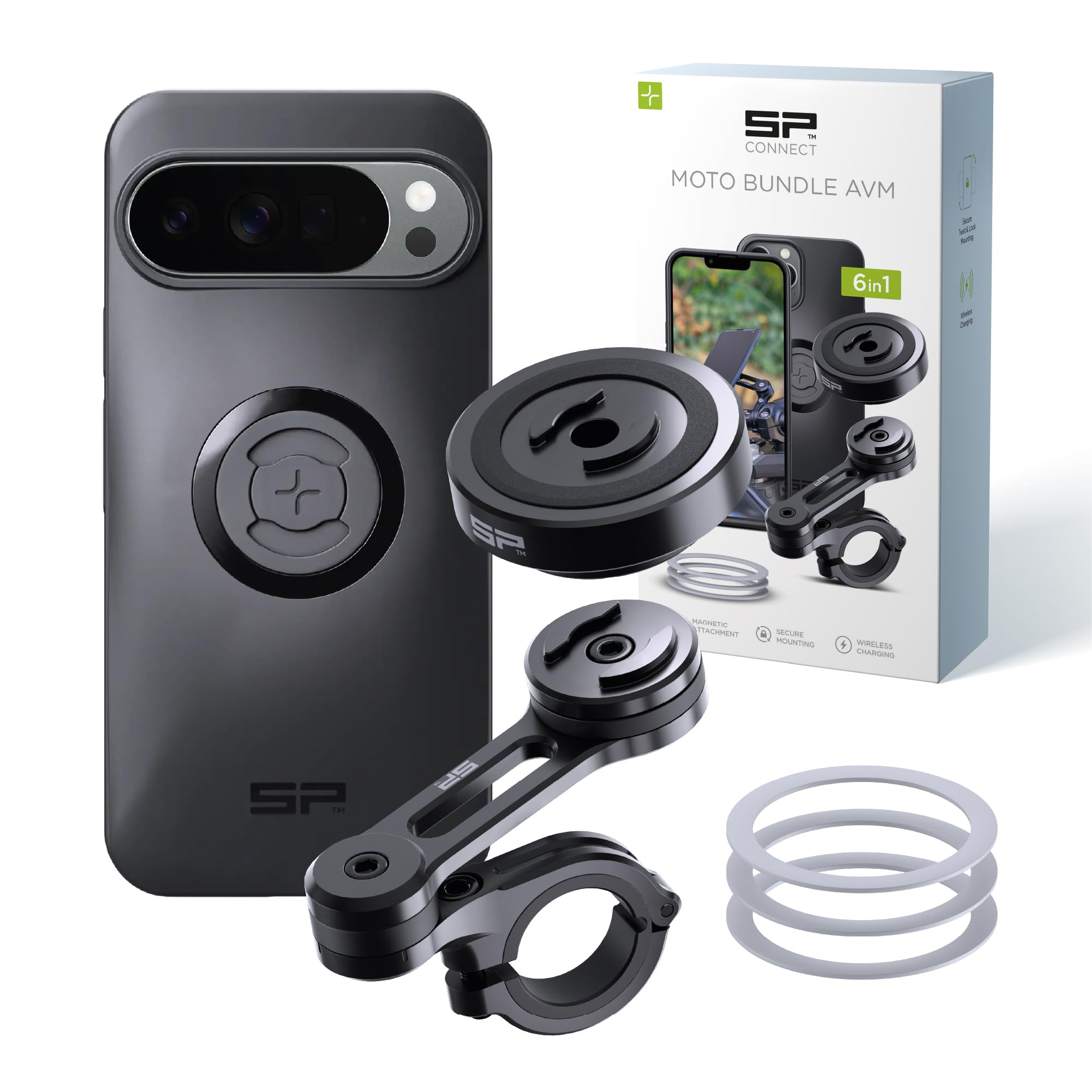 SP CONNECT Kit moto avec module anti-vibration | SPC+ | Compatible avec Google Pixel 10 Pro XL | Support de téléphone portable pour moto, cyclomoteur | Support gadget pour GPS