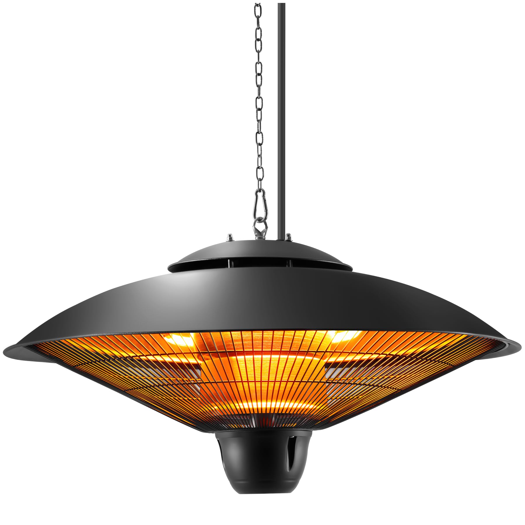 tectake® Chauffage électrique extérieur Infrarouge, 2 500 W, 2 Puissances | Radiateur 1 250 et 2 500 W, Montage plafond facile, Chaîne avec 2 mousquetons incluse, Boîtier en aluminium, 58 x 58 x 32 cm