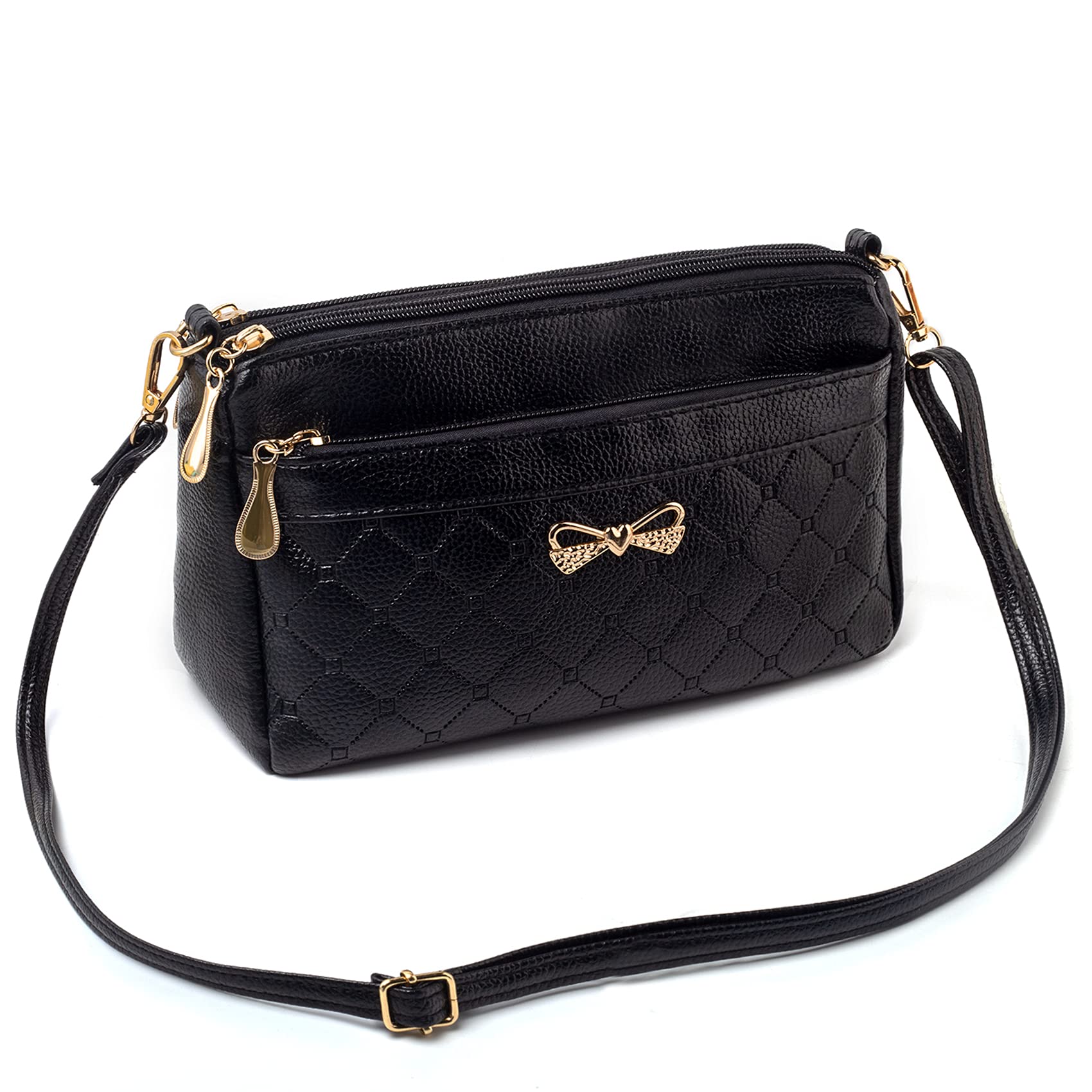 Petit sac à main carré en cuir synthétique souple pour femme - Décoration papillon élégante