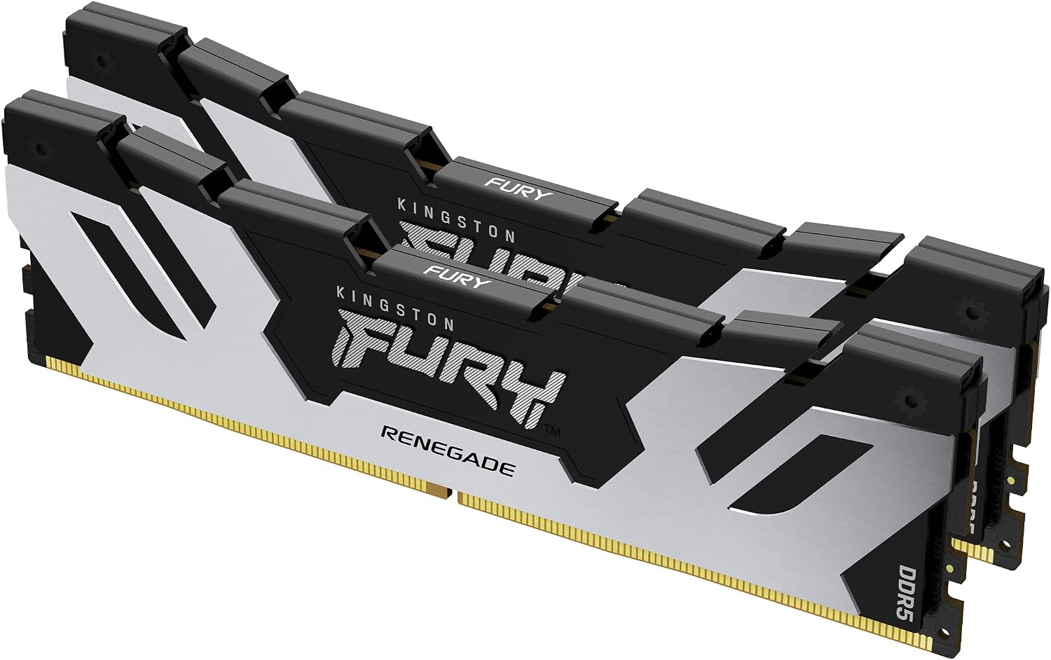 Kingston FURY Renegade DDR5 Argent/Noir XMP 32Go (2x16Go) 6400MT/s CL32 DIMM Mémoire pour PC de Gamer Kit de 2 - KF564C32RSK2-32