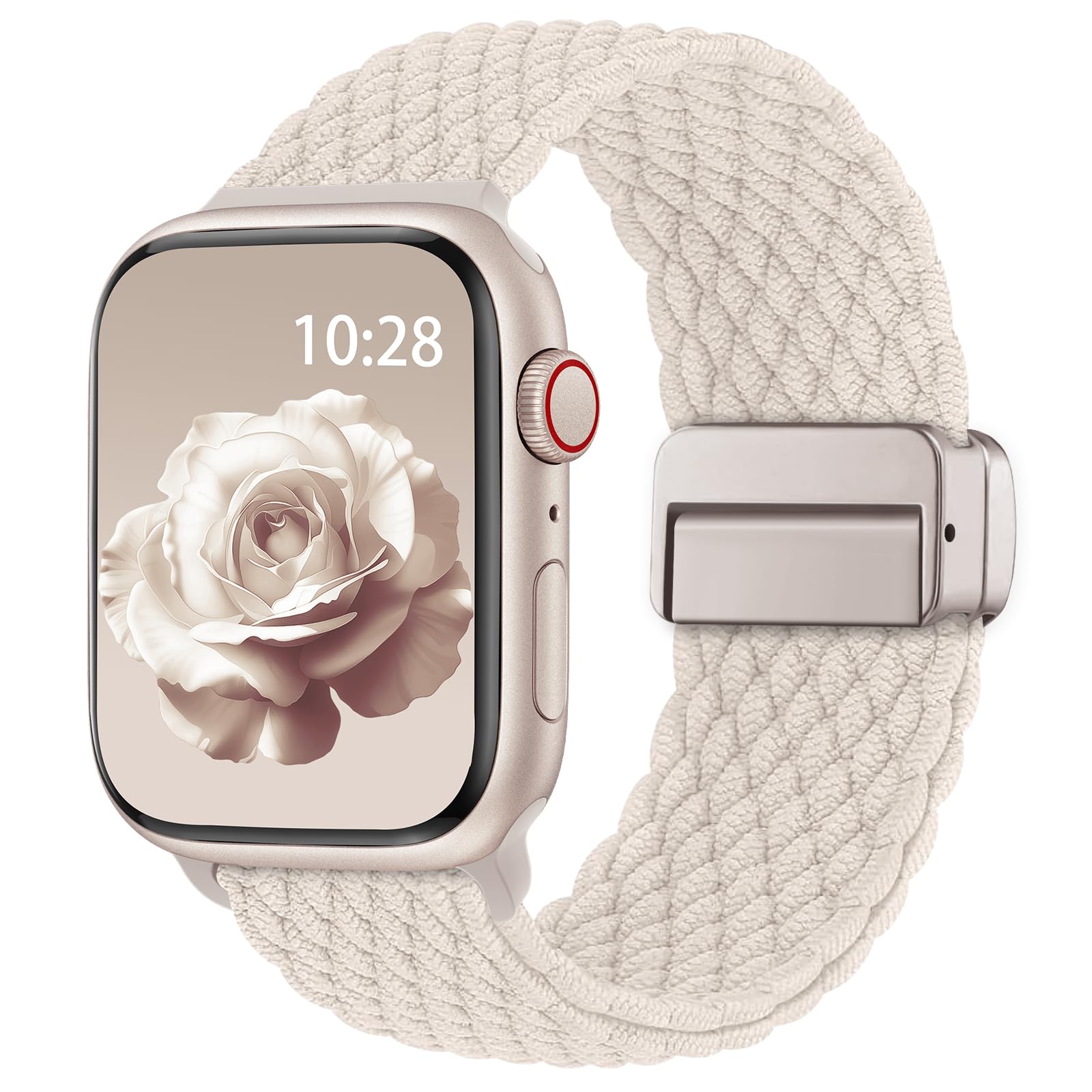 Bracelets Tressé Compatible avec Bracelet Apple Watch 40mm 41mm 42mm 38mm | Magnétique Fermoir, Elastique Bracelets, pour iWatch Series12 11 10 9 8 7 6 5 4 3 2 1 SE 3/2/1 Ultra4 3 2 1 Femmes et Hommes