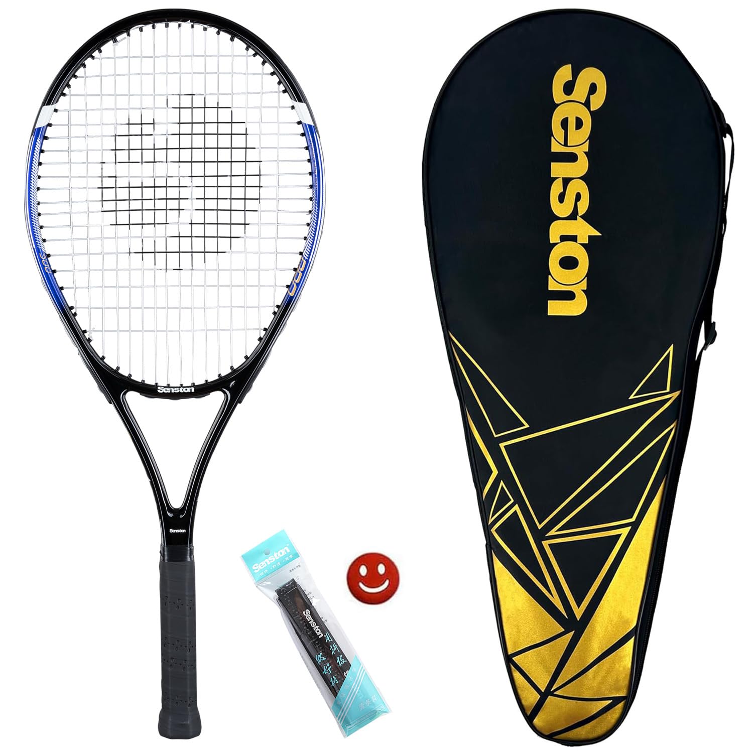Senston Raquette Tennis 27 Pouces, 68,6 cm Adulte débutants intermédiaires | Pour débutants/adultes, léger, bonne accélération, contrôle, inclus sac, overgrip, amortisseur