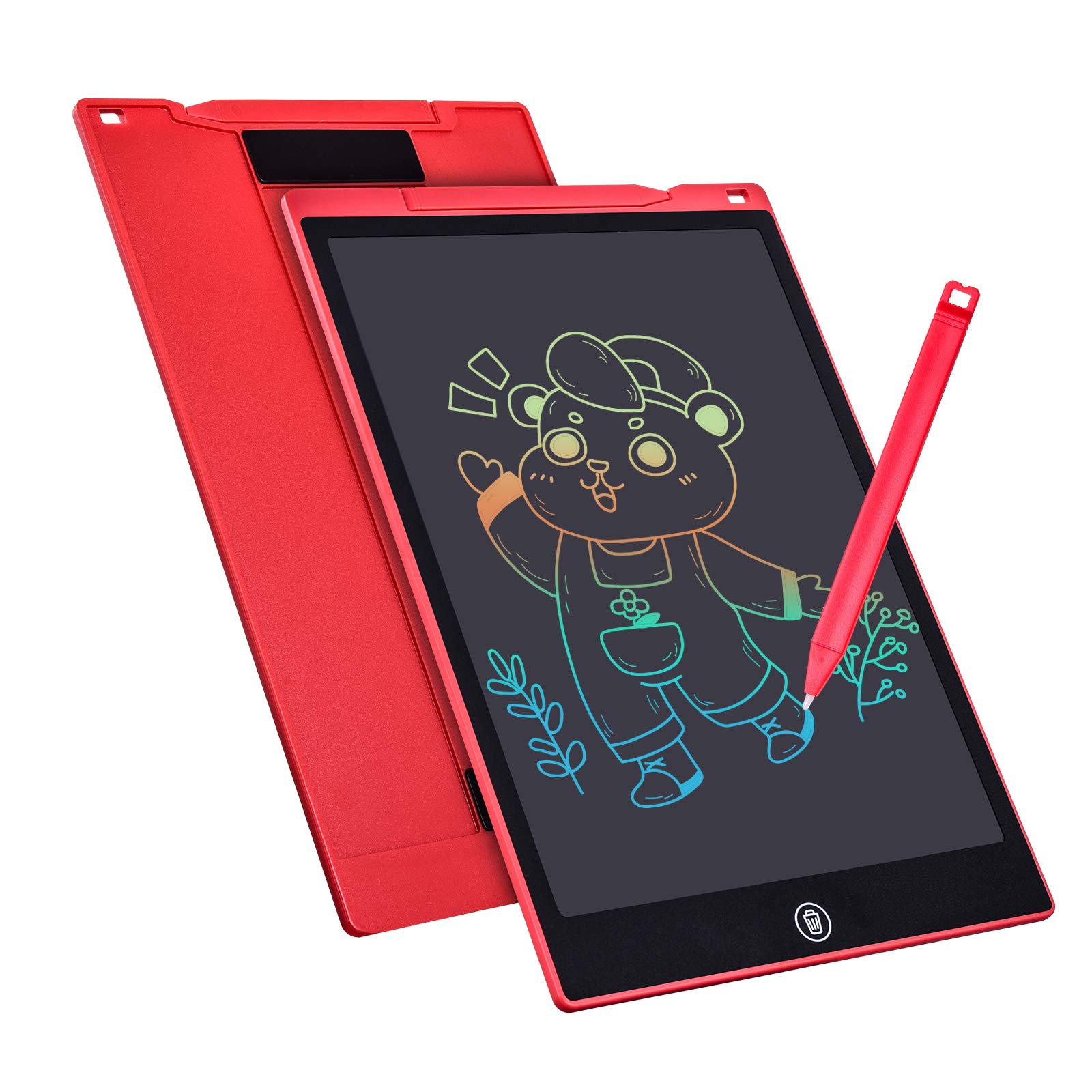 Tablette D'écriture LCD Tablette de Dessin Colorée de 12 Pouces Pour enfants, 4~12 Jouets Pour Filles Garçons, Cadeaux Effaçables Et réutilisables, Jouet D'anniversaire de Noël Pour Enfants (Rouge)