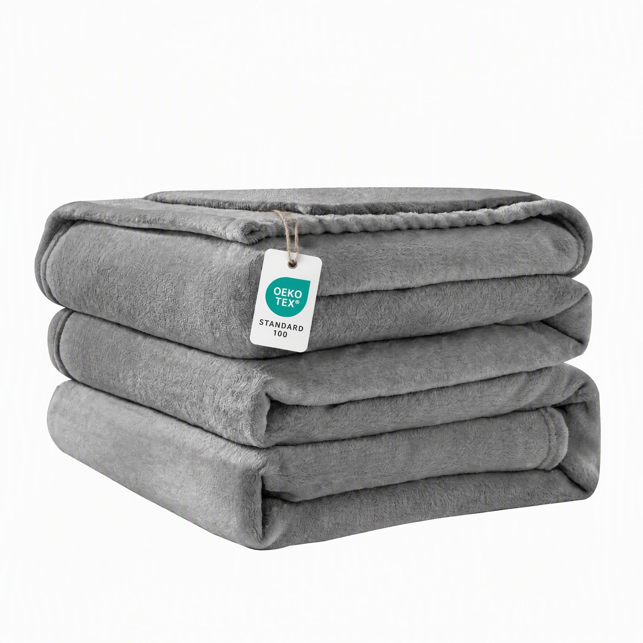 Good Nite Couvertures et Plaids Gris 130x150cm Couverture en Flanelle, Couverture Chaude de Canapé, Jete de lit, utilisable des Deux côtés
