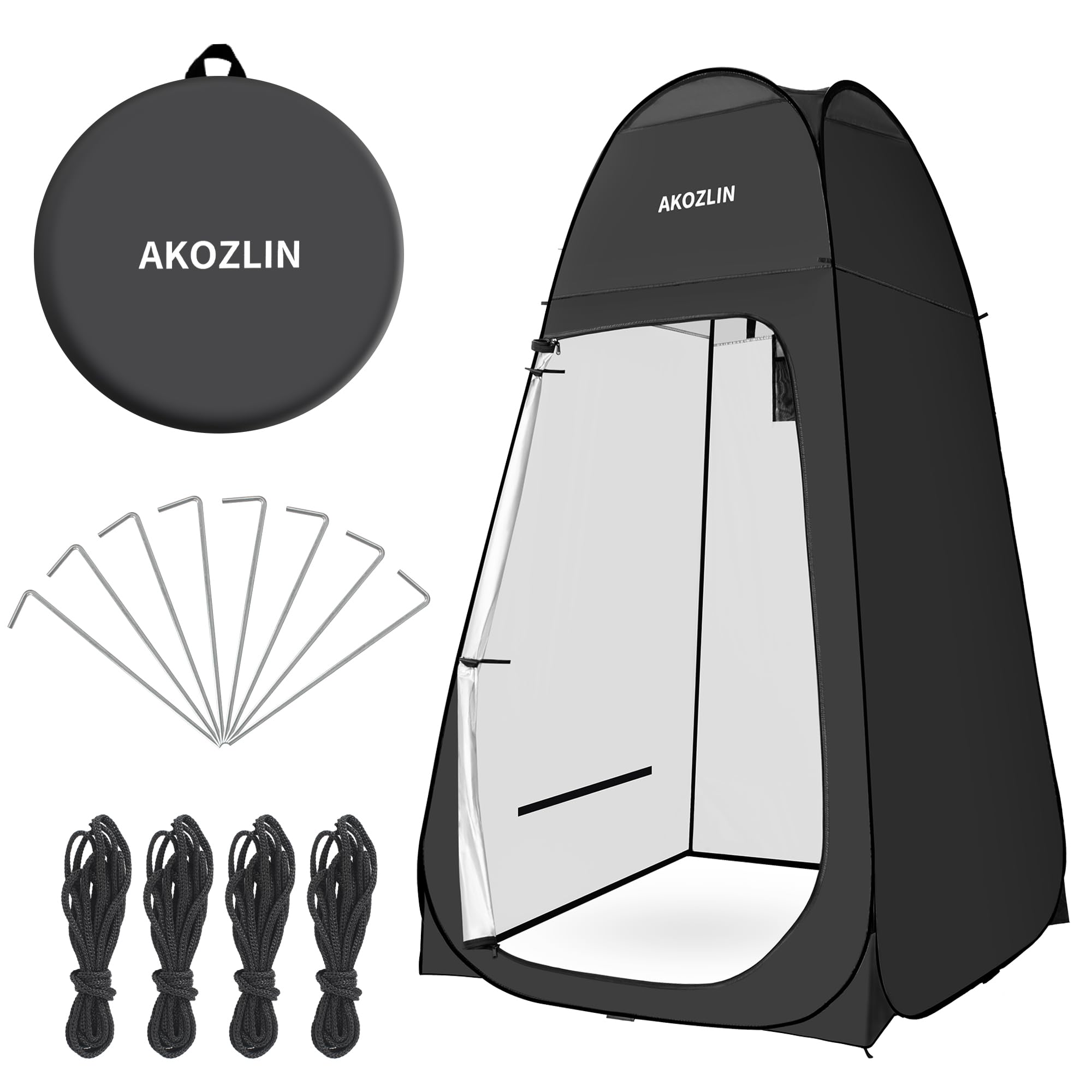Tente de Douche Portable Pop Up, Tente de Camping, vestiaire, Noir, avec Sac de Transport,vestiaire d'intimité, Toilettes, vestiaire, activités de Plein air, Plage, Road Trip, Camping