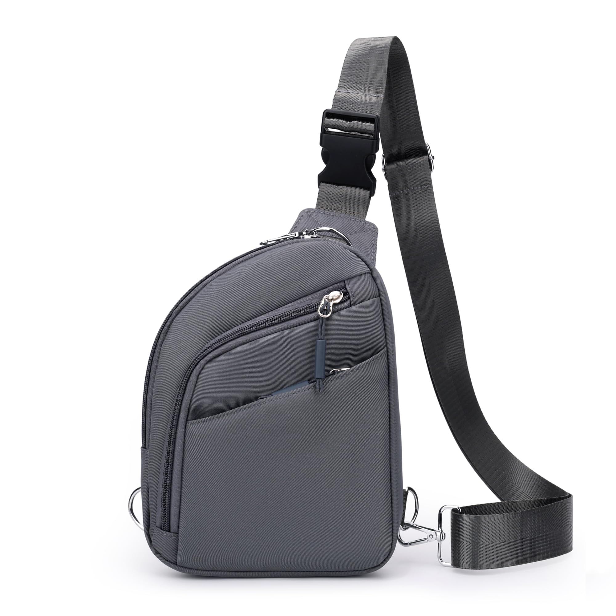 BIRDDIE Sac à bandoulière pour homme et femme, sac à bandoulière antivol RFID, tissu Oxford hydrofuge, multi-poches, sangle réglable, pour les voyages, les trajets et une utilisation quotidienne