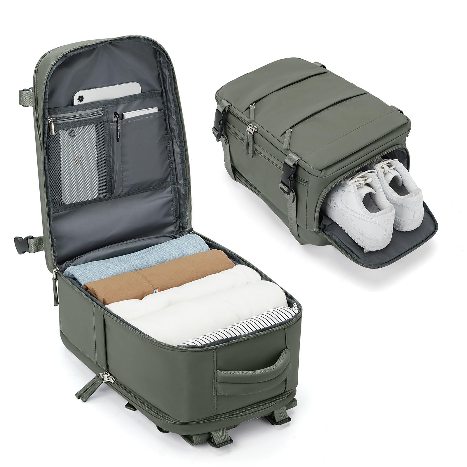 BJLFS Bagage Cabine 40x30x20 pour Ryanair Sac à Dos Voyage Cabine Avion | 25L Sac Cabine Avion avec Poche Antivol Bagage à Main 40x30x20 Sac à Dos Ordinateur Portable 16 Pouces Homme Femme