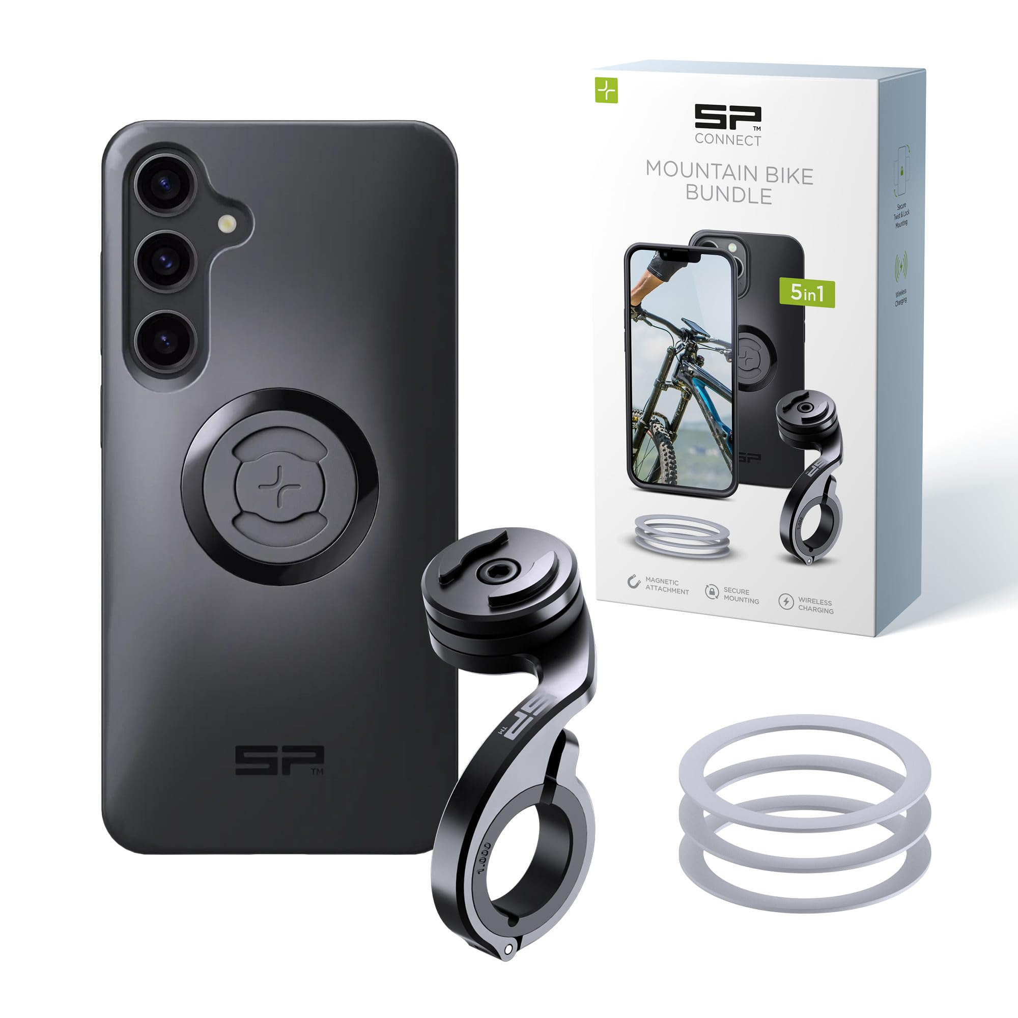 SP CONNECT Pack Mountain Bike | SPC+ | Compatible avec Samsung S24+ | Support de téléphone portable pour VTT | Gadget
