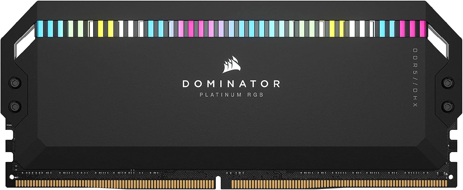 CORSAIR Dominator Platinum RGB DDR5 RAM 32Go (2x16Go) 6200MHz CL36 Intel XMP Compatible iCUE Mémoire d'Ordinateur - Noir (CMT32GX5M2X6200C36)