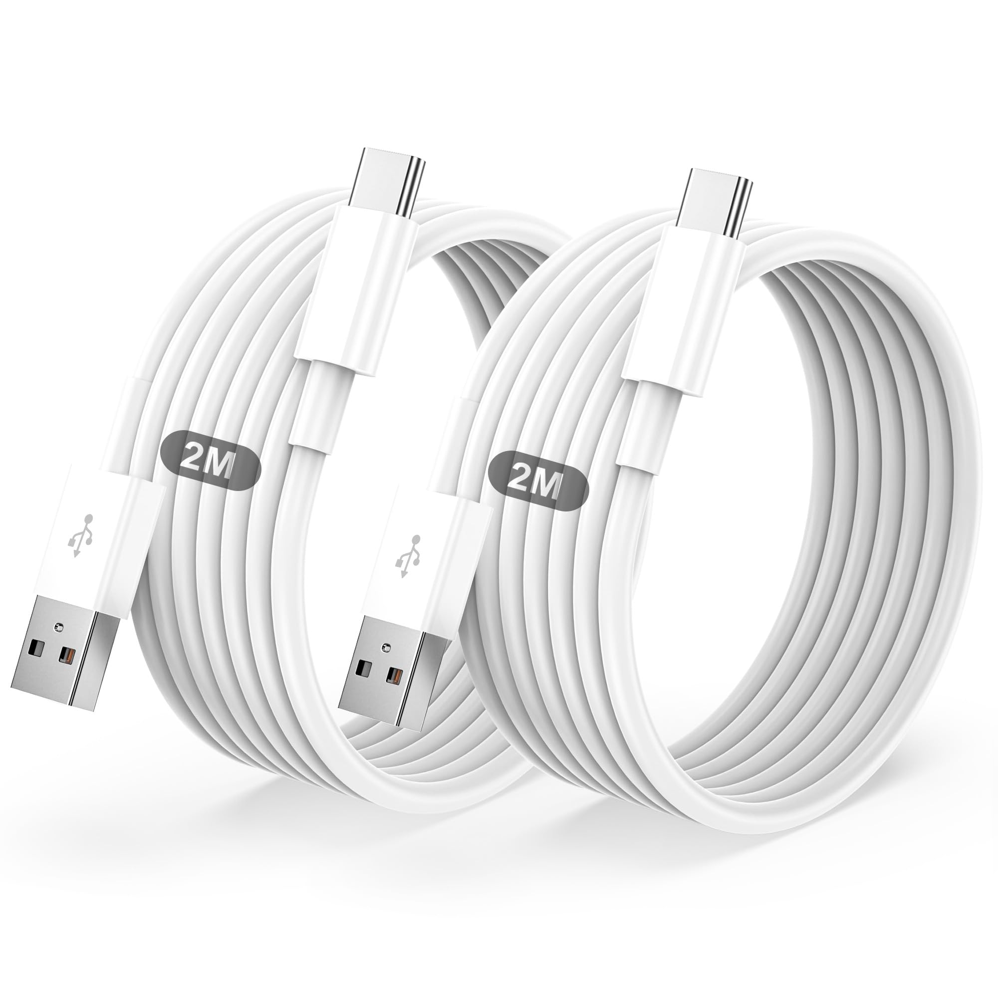 BSTOEM Cable USB C Charge Rapide 3A, Câble USB vers USB C 2M /Lot de 2 | Cable Chargeur Type C pour iPhone 17 16 15 /Air /Plus /Pro Max, pour Samsung Galaxy S22/S21/S20/S10, pour Google Pixel