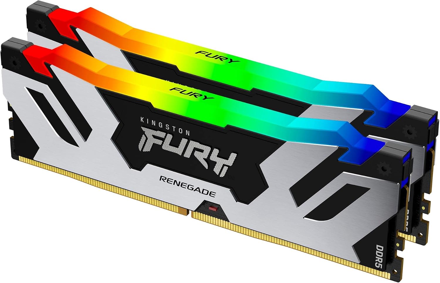 Kingston Fury Renegade DDR5 RGB 32GB 6400MT/s DDR5 CL32 DIMM Mémoire pour PC de Gamer Kit de 2 - KF564C32RSAK2-32
