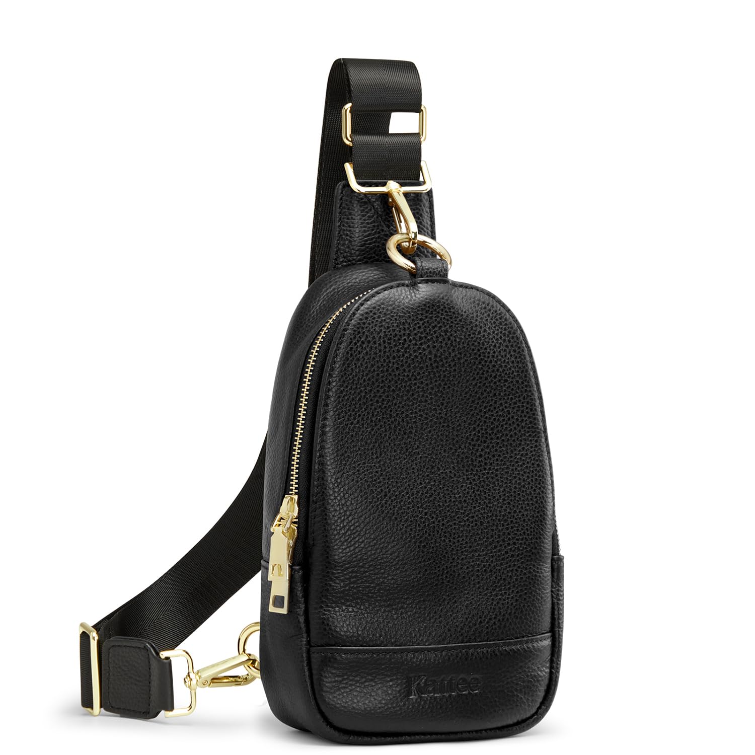 Kattee Sac à bandoulière pour Femme, Sacs Banane en Cuir véritable pour Femme, Petit Sac de Poitrine à bandoulière avec Blocage RFID