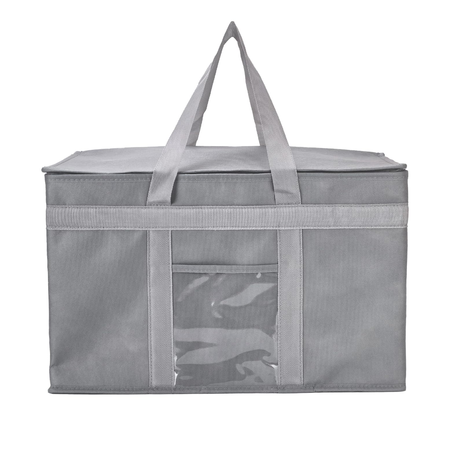 Yalin Grand sac isotherme XXL en polystyrène pour garder les aliments chauds ou froids, sac réutilisable à double fermeture éclair pour les courses, 50,8 x 33 x 25,4 cm (l x H x P) (gris, XXL)