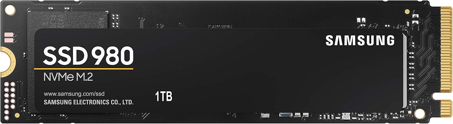 Samsung 980 MZ-V8V1T0BW | Disque SSD Interne NVMe M.2, PCIe 3.0, 1 To, Contrôle thermique intelligent