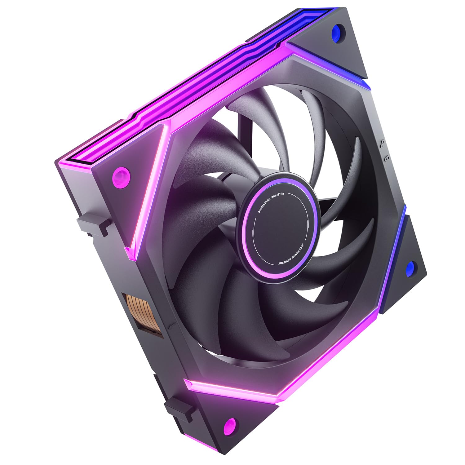 AsiaHorse NyotaUltra ARGB Ventilateur PC 120 mm RGB Daisy Chain [Infinity Mirror] [HDB] 58.5 CFM/2000 RPM/2.05MMH2O 4 broches PWM et 5V 3 broches ARGB pour Asus Aura ASRock GIGABYTE MSI