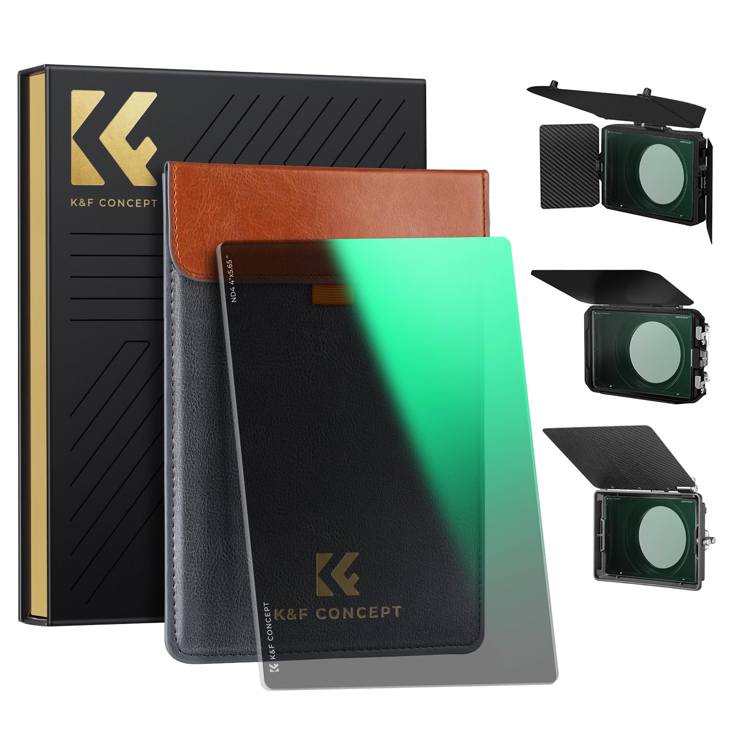 K&F CONCEPT Filtre ND4 Carré 4"X5.65" Compatible avec Matte Box | pour Tilta/SmallRig/Neewer,HD,Nano-revêtement de 28 Couches,Étanche,Verre optique,Résistant à l’huile et aux rayure,FM701