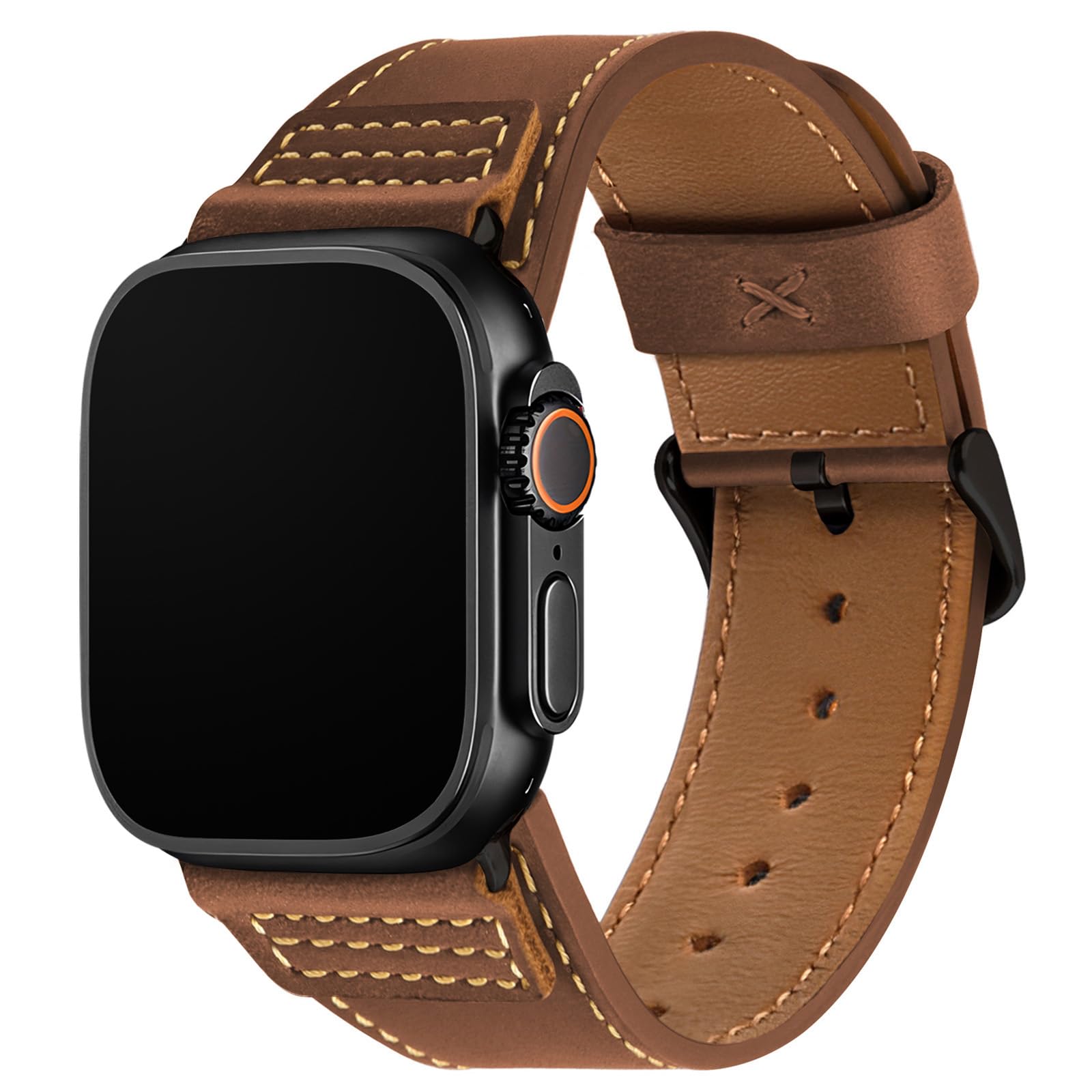 Wristitani Compatible avec Apple Watch Bracelet Cuir 44mm 45mm 46mm 42mm 49mm 40mm 41mm 38mm, Smartwatch Bracelets de Remplacement Femmes Hommes pour iWatch Ultra 2 Série 10 9 8 7 SE 6 5 4 3 2 1