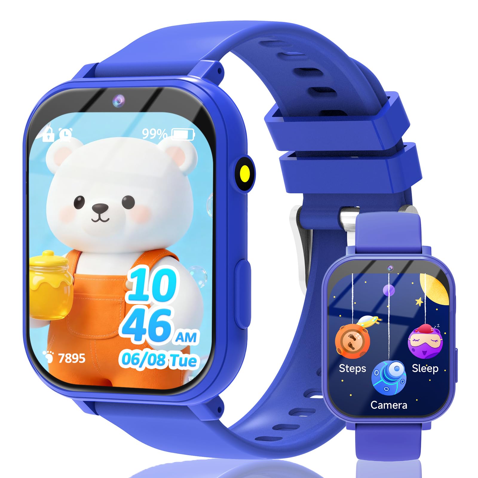 clleylise Montre connectée Enfant Garcon Fille- Smartwatch avec 18 Jeux | suivi de sommeil & podomètre, caméra, fonds d'écran dynamiques, Montre enfant garcon montre connectée enfant fille