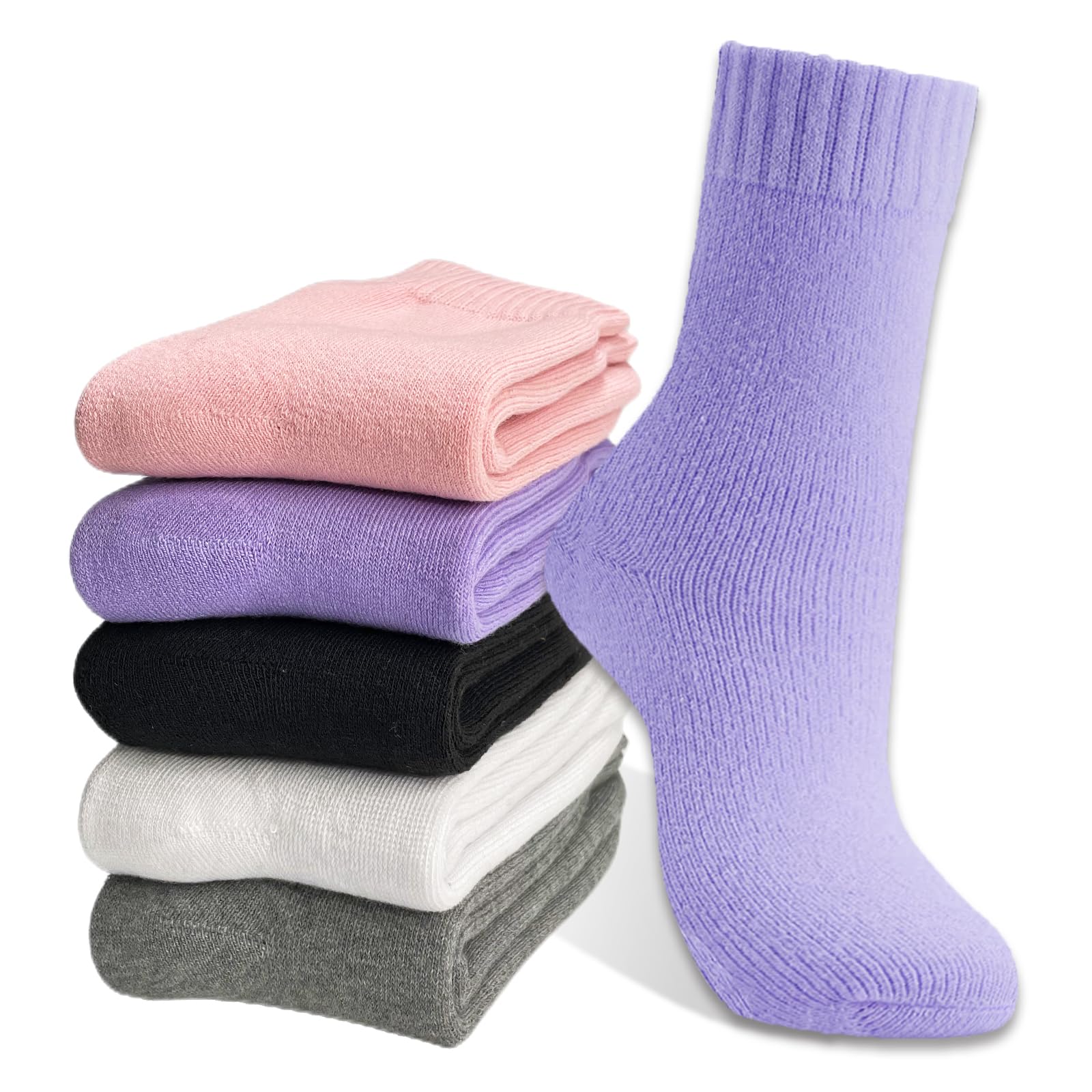 Hocerlu Chaussettes Thermiques Homme Femme, Chaudes Hiver 5 Paires | Épaisses Et Douces, Taille 35-42, Conçues Pour Le Temps Froid, Le Travail, La Maison Et Les Activités Quotidiennes
