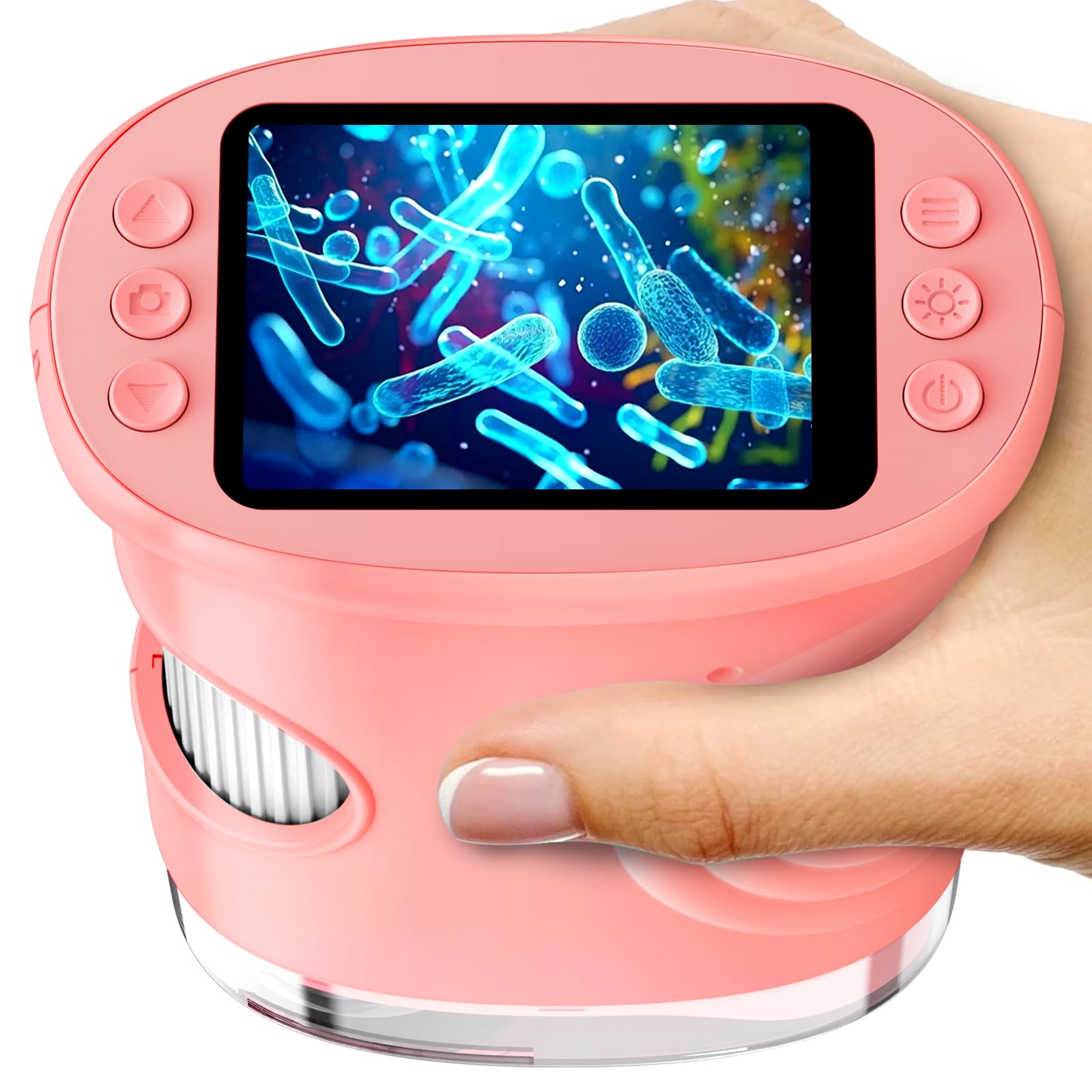 Microscope numérique pour Enfants - Écran HD 2.0" 1080p - Microscope de Poche - Lumières LED - Connexion au PC - Minimicroscope - Cadeau d'extérieur pour Les Enfants de 4 à 12 Ans - Rose