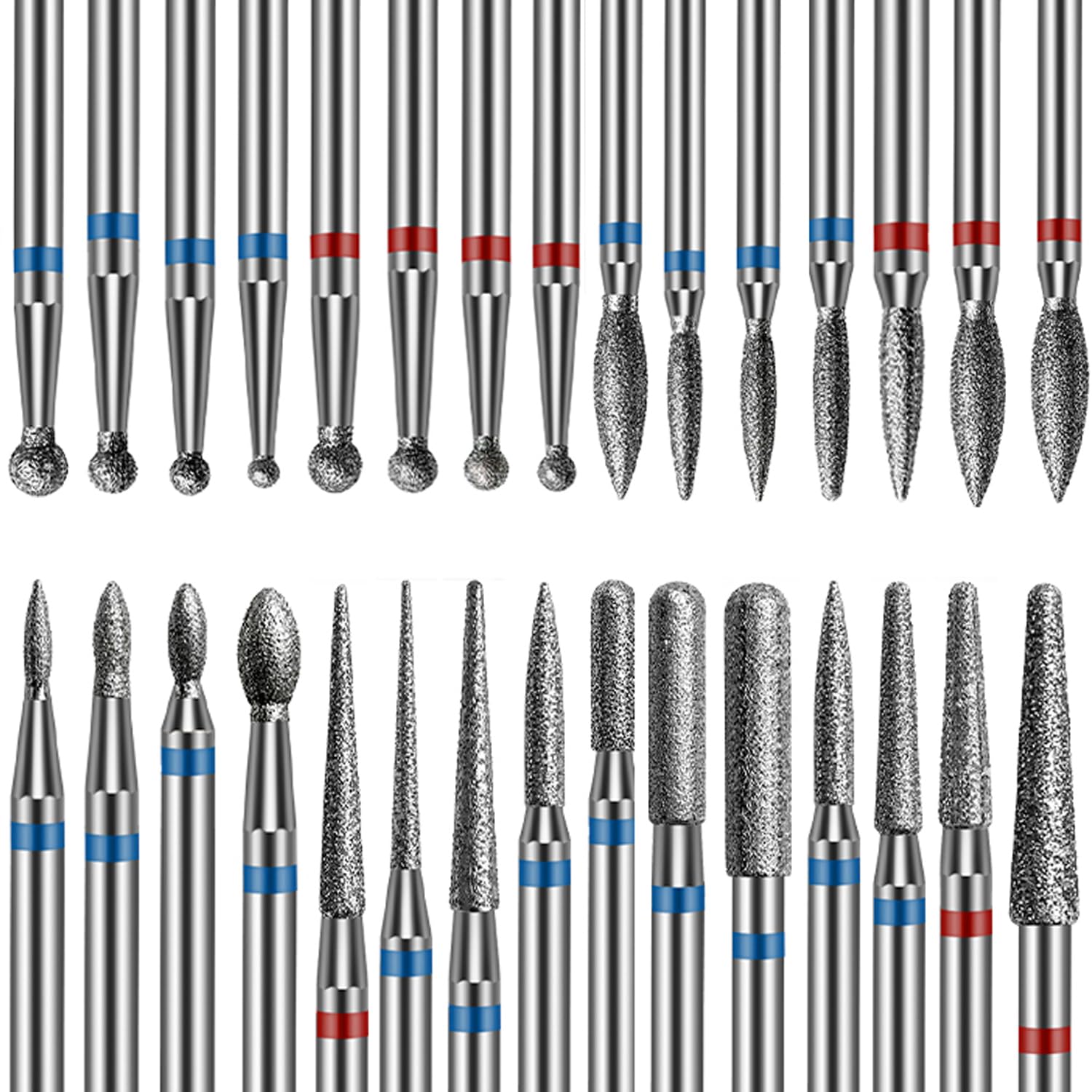 Lot de 30 embout ponceuse ongles: 3/32" forets à cuticules pour la préparation des ongles en gel acrylique, avec têtes de sécurité, outils de retrait, pour manucure et pédicure à domicile