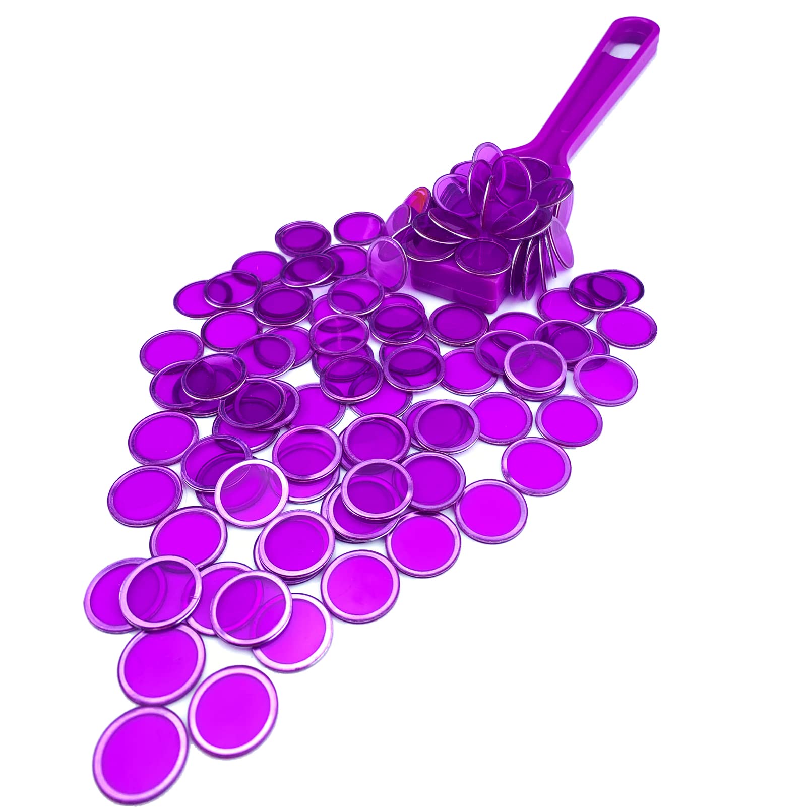 Dacefloy Lot de 100 baguettes magnétiques et jetons de bingo - En métal - Pour science - Accessoires éducatifs - Famille - Jeu de nuit - Lotto - Violet