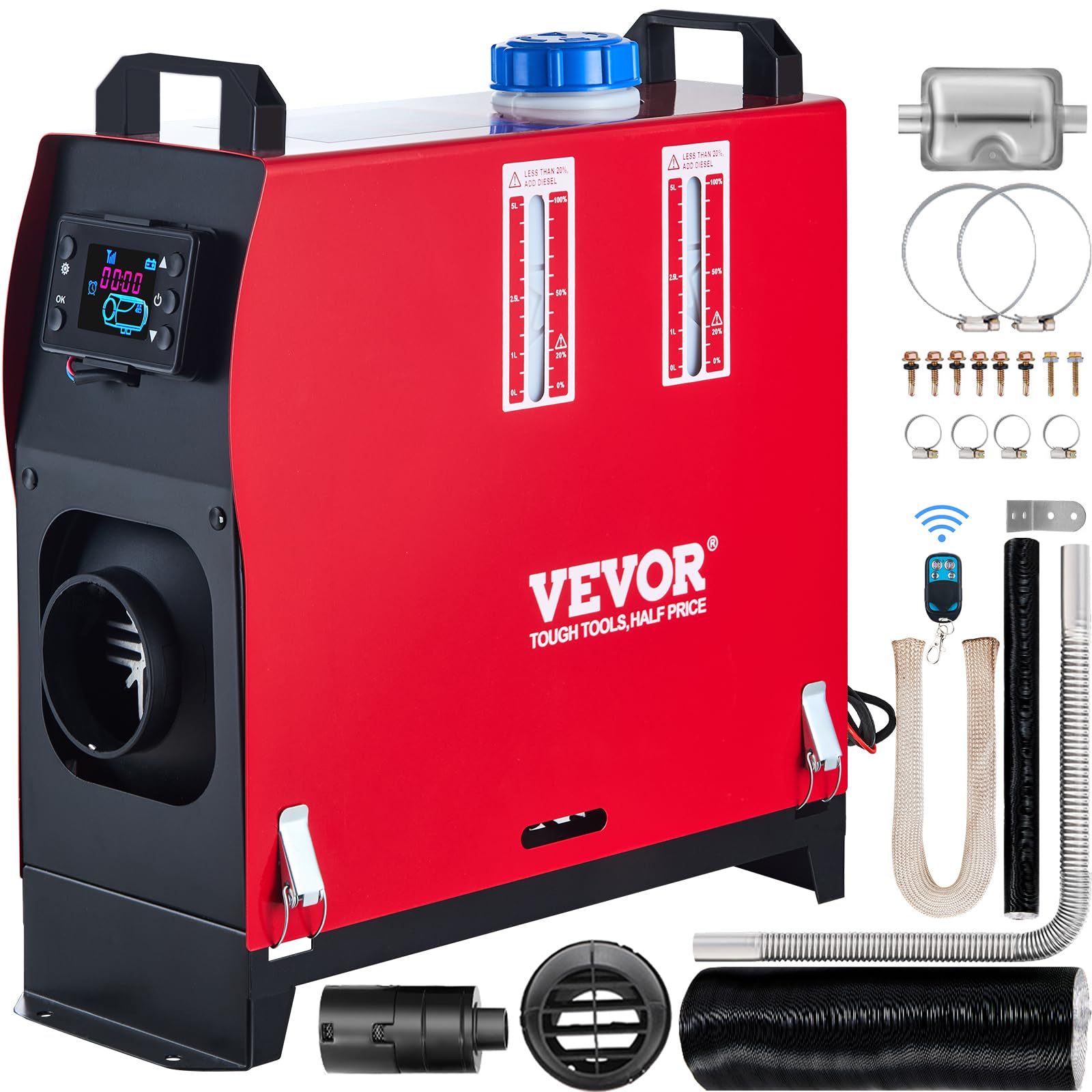 VEVOR Chauffage de Voiture Stationnement 12V 8KW Chauffage Camping Car Diesel avec Switch LCD pour Les camions de Camping-Car