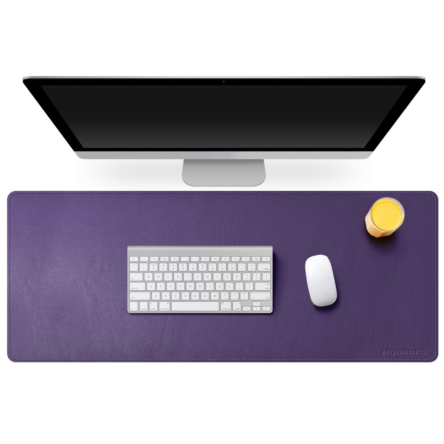 Mydours 95x40cm Grand cuir PU Bureau en Tapis de Souris Gaming, Violet | Tapis De Bureau Lmperméable Grand, Compatible Avec Les Souris, Les Claviers, Bureau Et Les Ordinateurs Portables