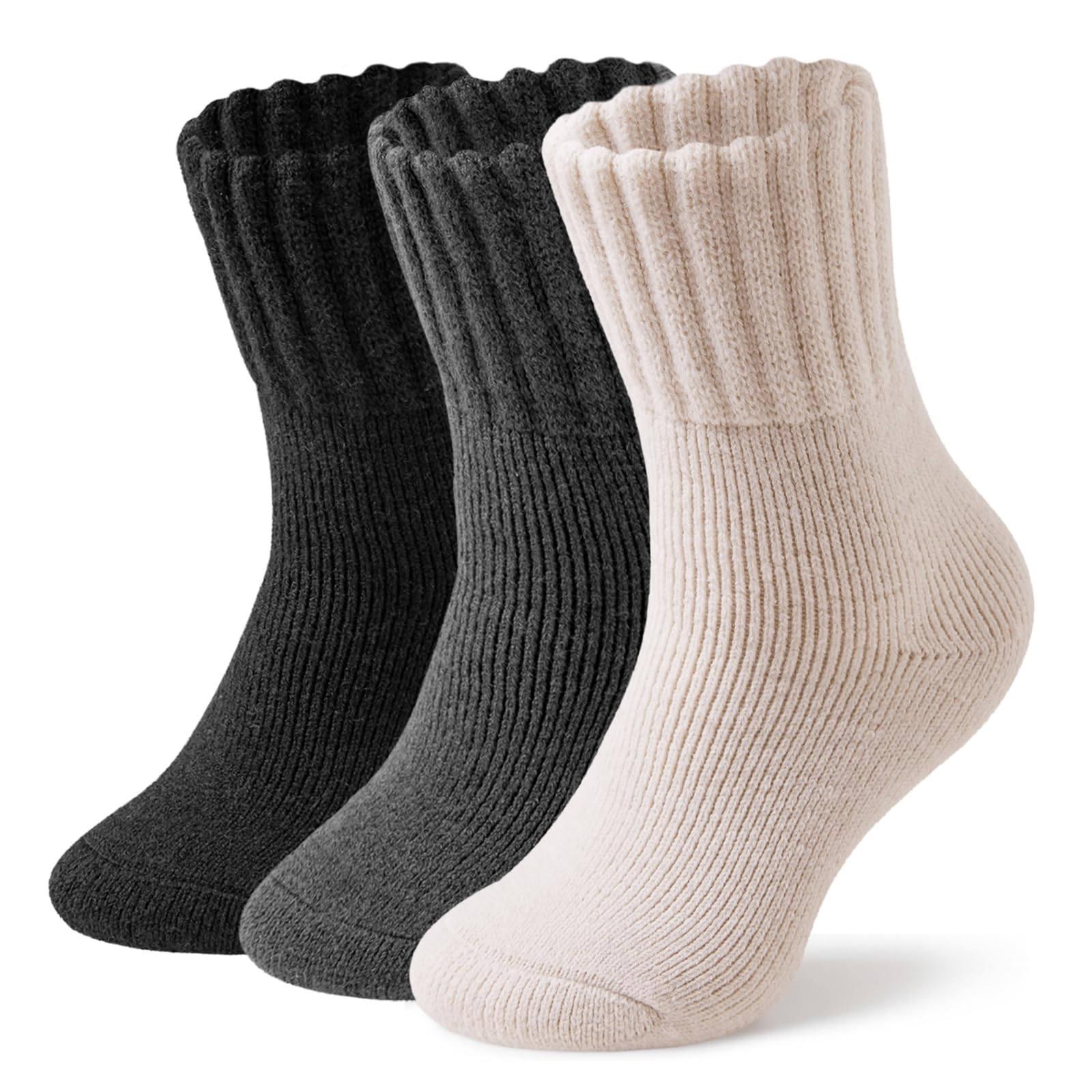 Wamicu Chaussettes Chaudes Femme Grosses Chaussettes d'Hiver Thermiques | Épaisses Tricotées pour Boots 3 Paires, pour Les Cadeaux