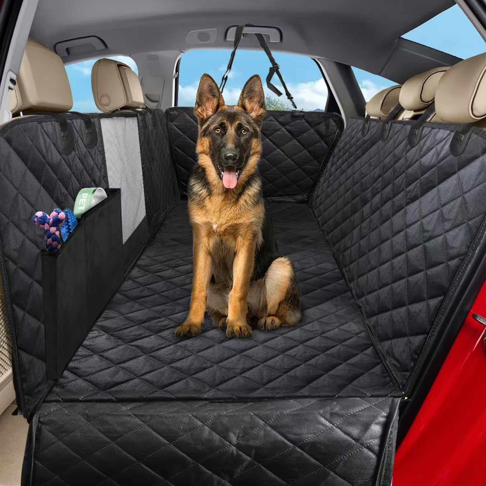 Sosayet Housses de Siège d'auto pour Chien, Protection Voiture Chien Universelle avec Fenêtre de Visualisation, Housse Voiture Chien Imperméable Antidérapant pour Voitures VUS (137 x 147 cm)