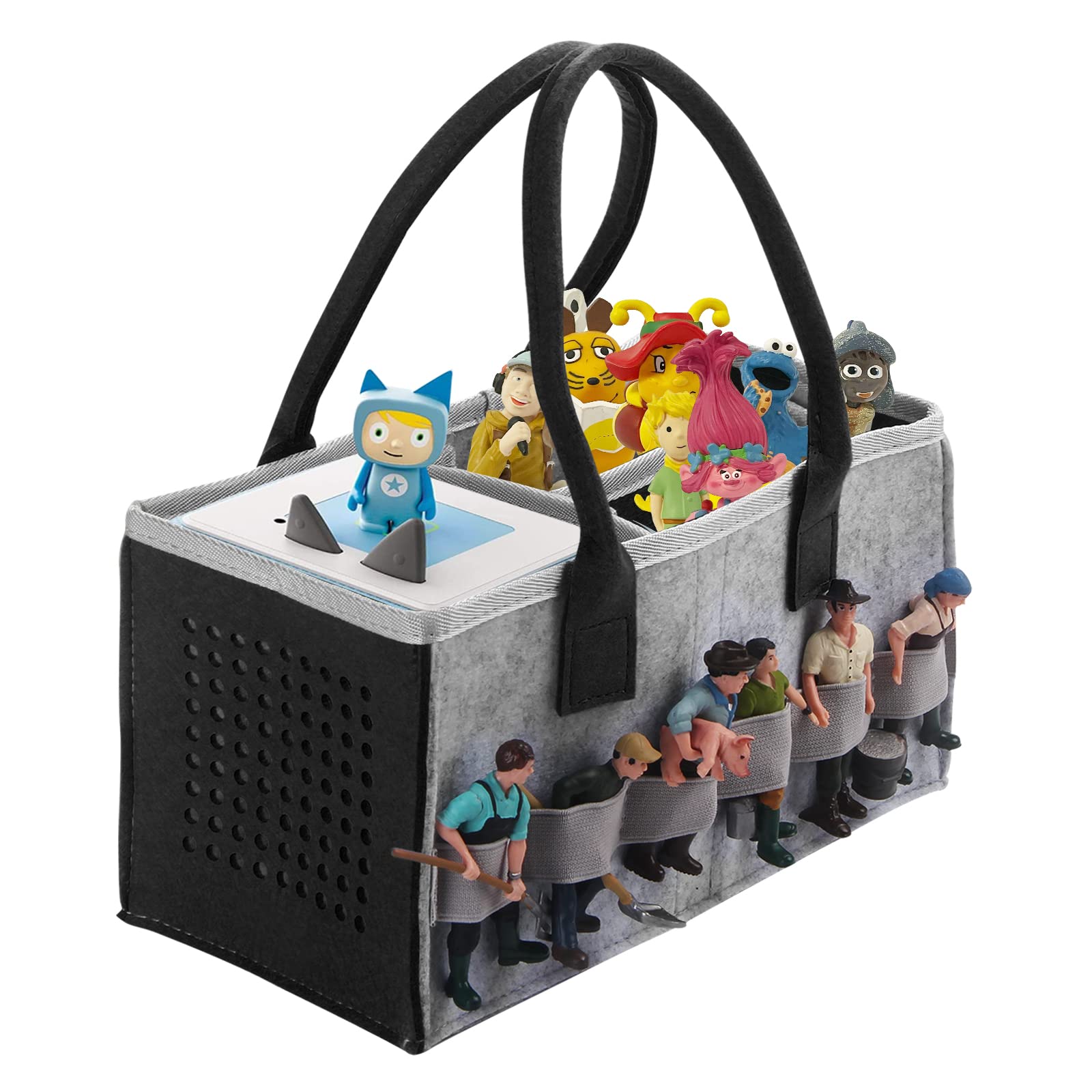 Chedin Sac pour Toniebox Tonie, boîte de rangement sac de transport avec poignée, pour kit de démarrage Toniebox et figurine Tonies, accessoires organisateur d'étuis de protection pour plus de 30