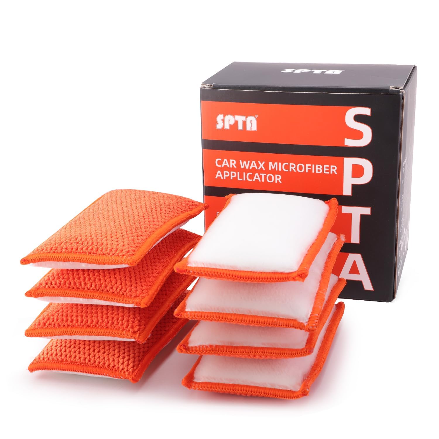 SPTA éponges en Microfibres pour Voiture, 8 Pièces éponge Applicateur de Cire en Microfibre de, Applicateur éponge Pads De Cire, Produits de Polissage, pour Nettoyer Voitures Véhicule Intérieur
