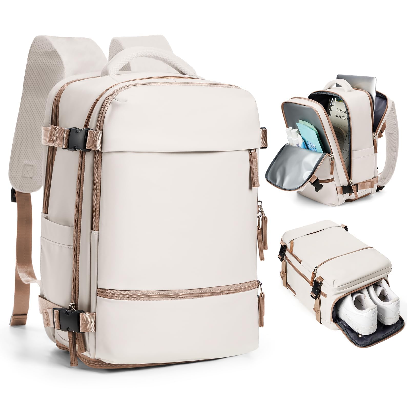 SZLX Sac à Dos Sous Vide Voyage 40x30x20 avec Pompe Bagage Cabine 40x30x20 Ryanair Wizz air Easyjet Bagage à Main Avion Femme Sac à Dos Ordinateur Portable 14 Pouces Homme avec Compartiment Chaussures