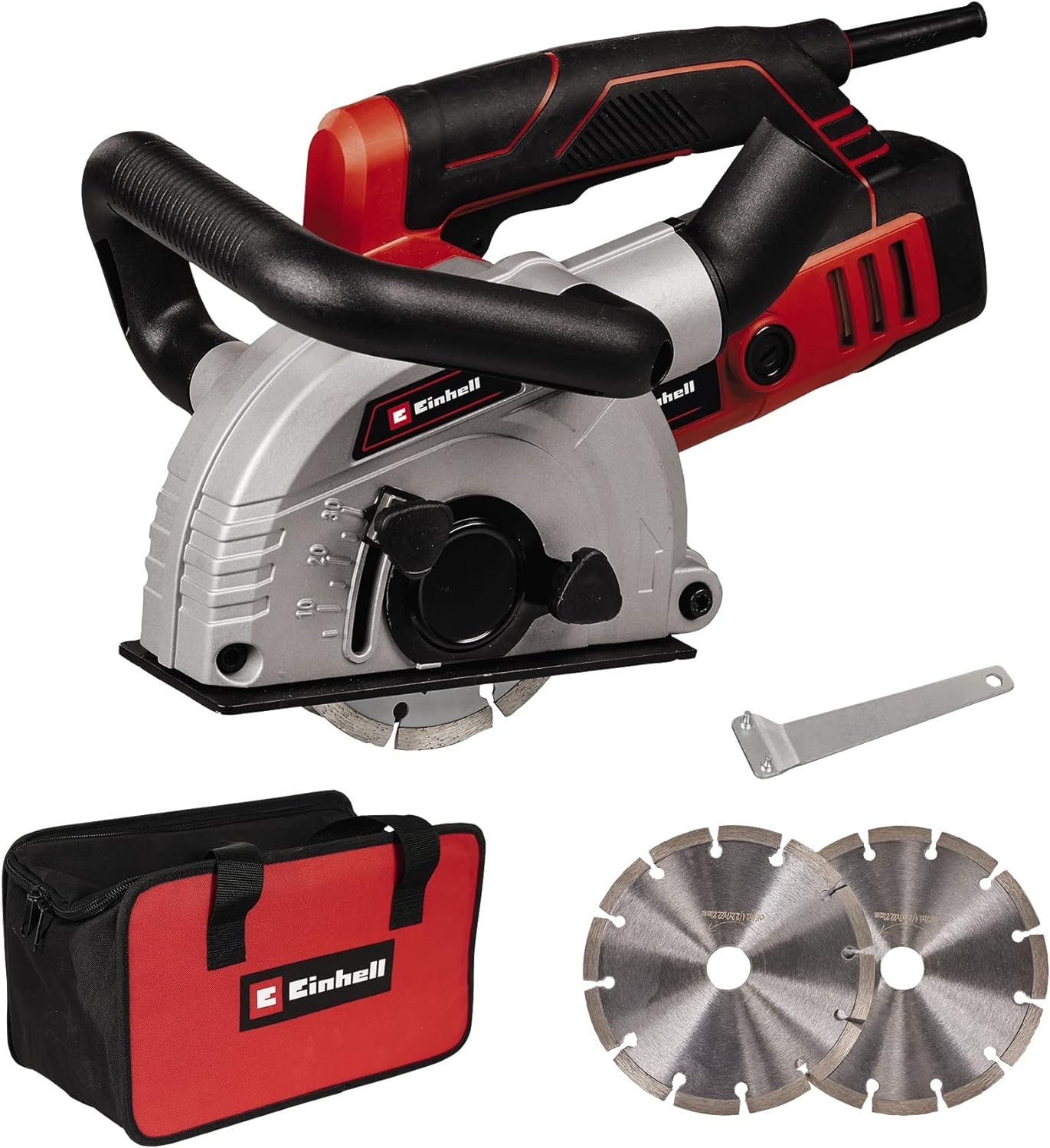 Einhell Rainureuse à béton TE-MA 1500 | 1500 W | Ø 125 mm | largeur jusqu’à 30 mm | profondeur continue jusqu’à 30 mm | 2 disques diamant | sac