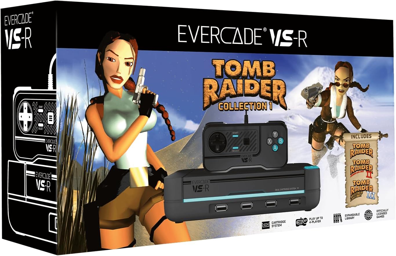 Blaze Evercade VS-R Black + Tomb Raider Collection 1